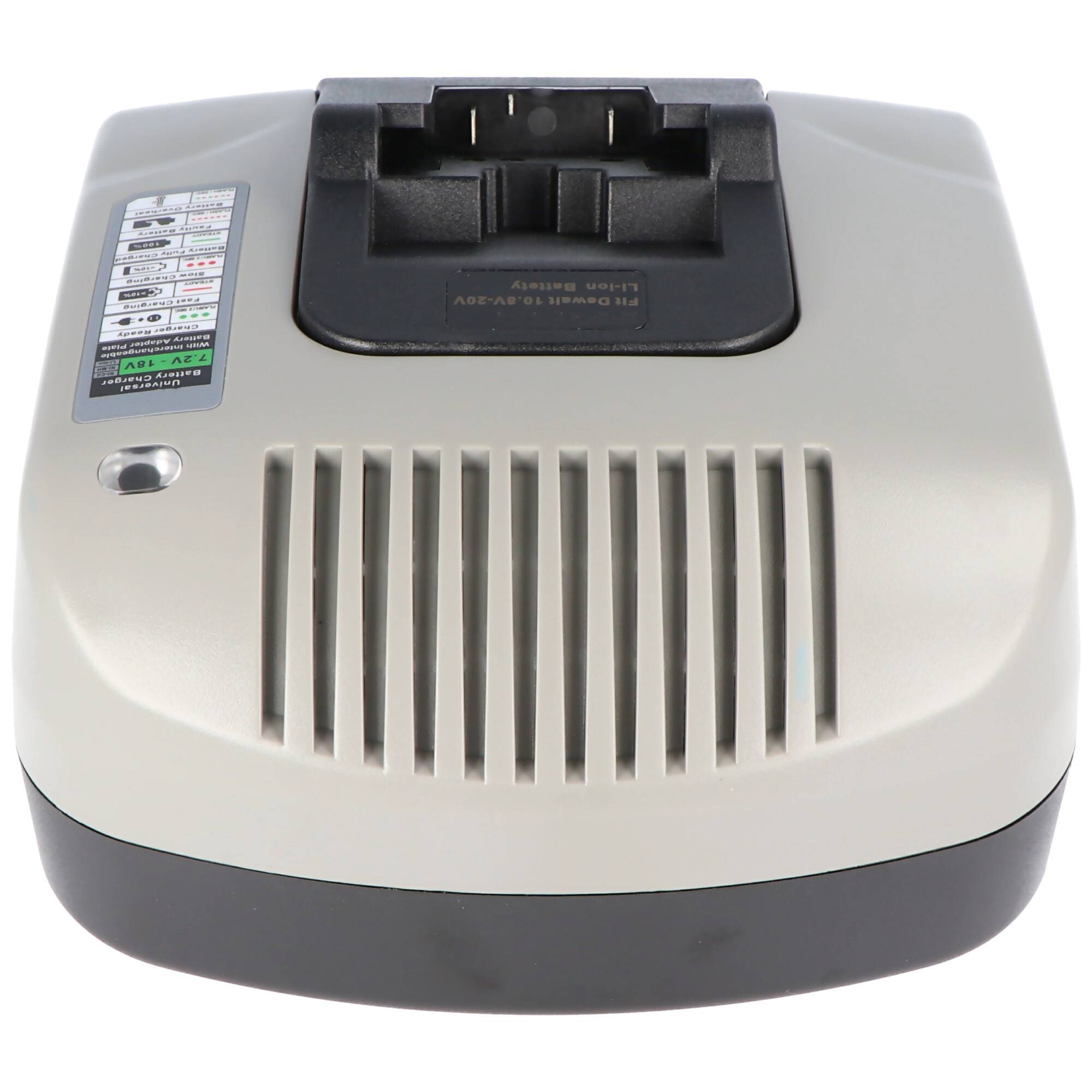 Schnell-Ladegerät passend für den Dewalt Akku Li-Ion 7,2 Volt bis 18 Volt