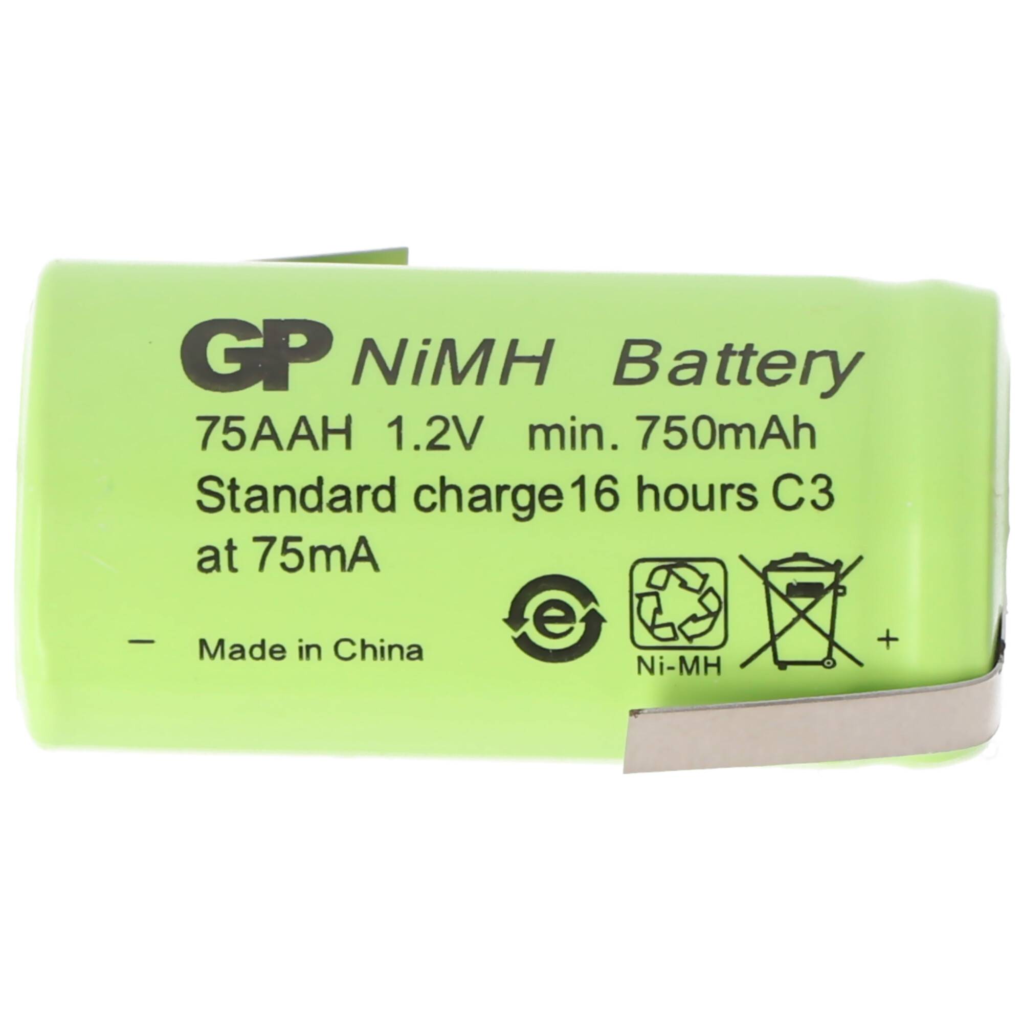 Akku 2/3AA NiMH-Akku mit Lötfahne Z-Form 650mAh