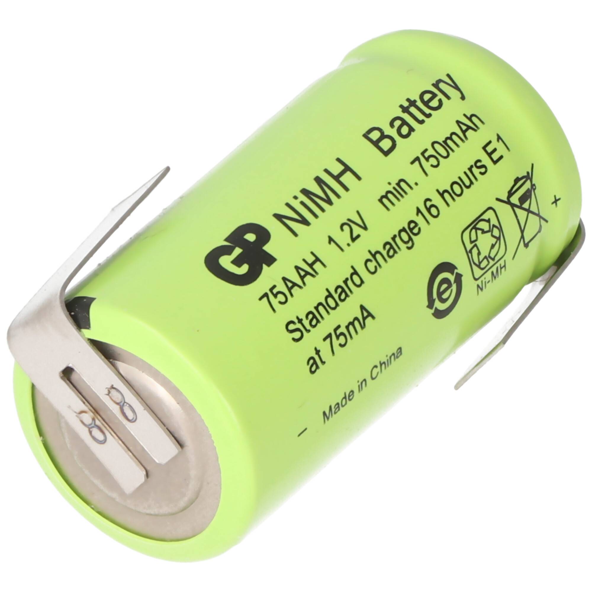 GP Akku GP75AAH 2/3AA NiMH-Akku mit Lötfahne Z-Form 14x29mm