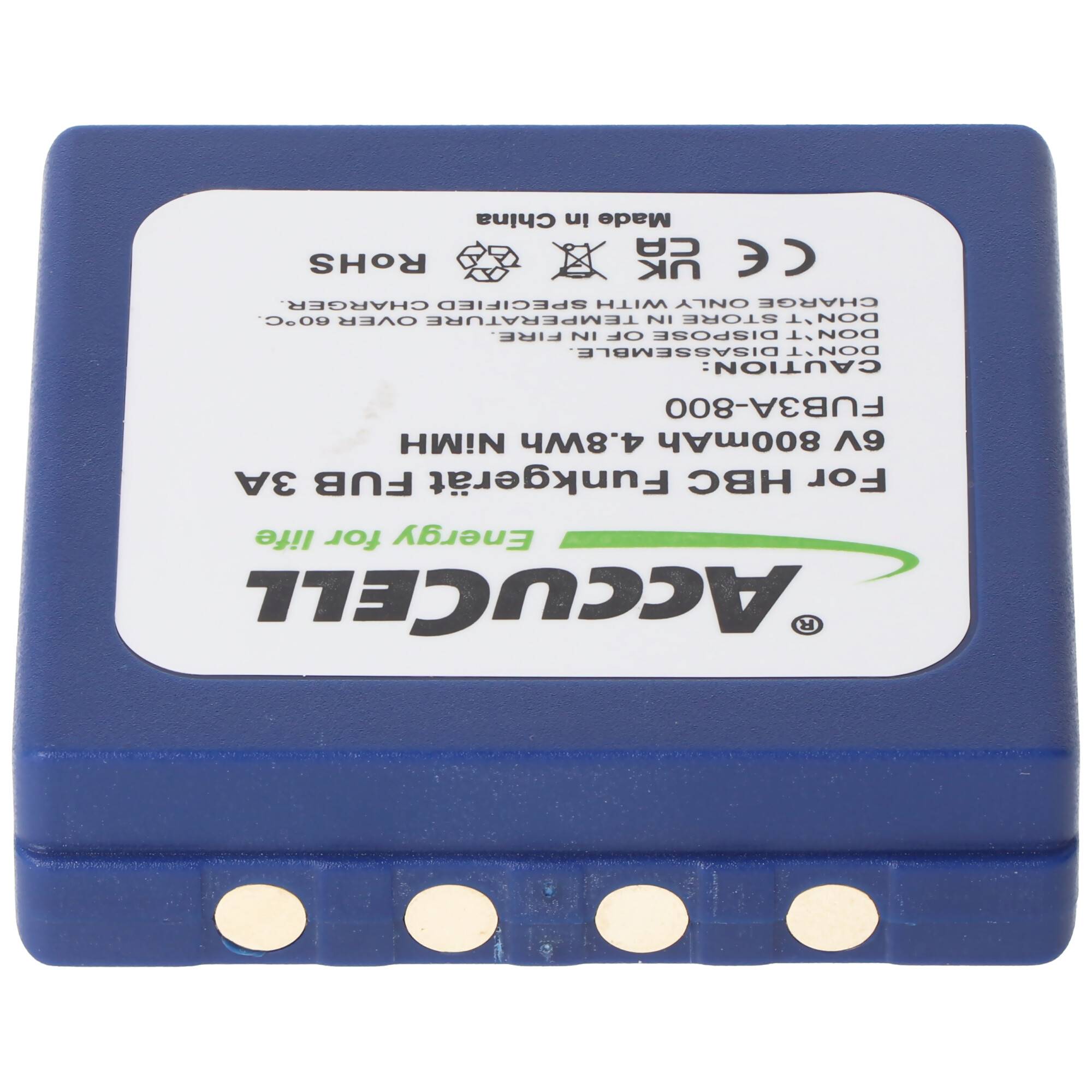 800mAh Akku passend für HBC Funkgerät FUB 3A Akku BA203060, BA222060, 6 Volt 730mAh