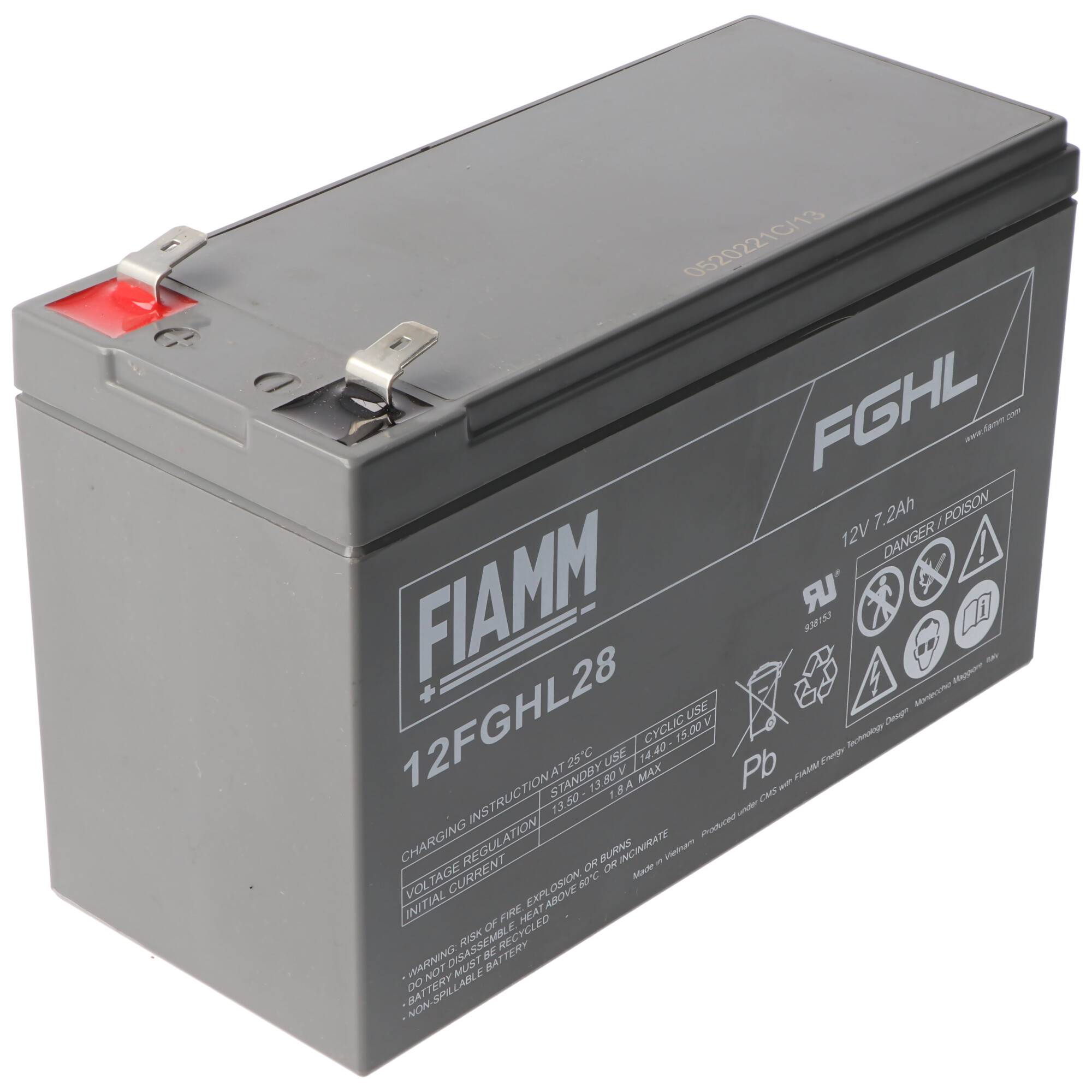 Fiamm 12FGHL28 Blei Akku 12 Volt 7200mAh mit Faston 6,3mm Kontakten