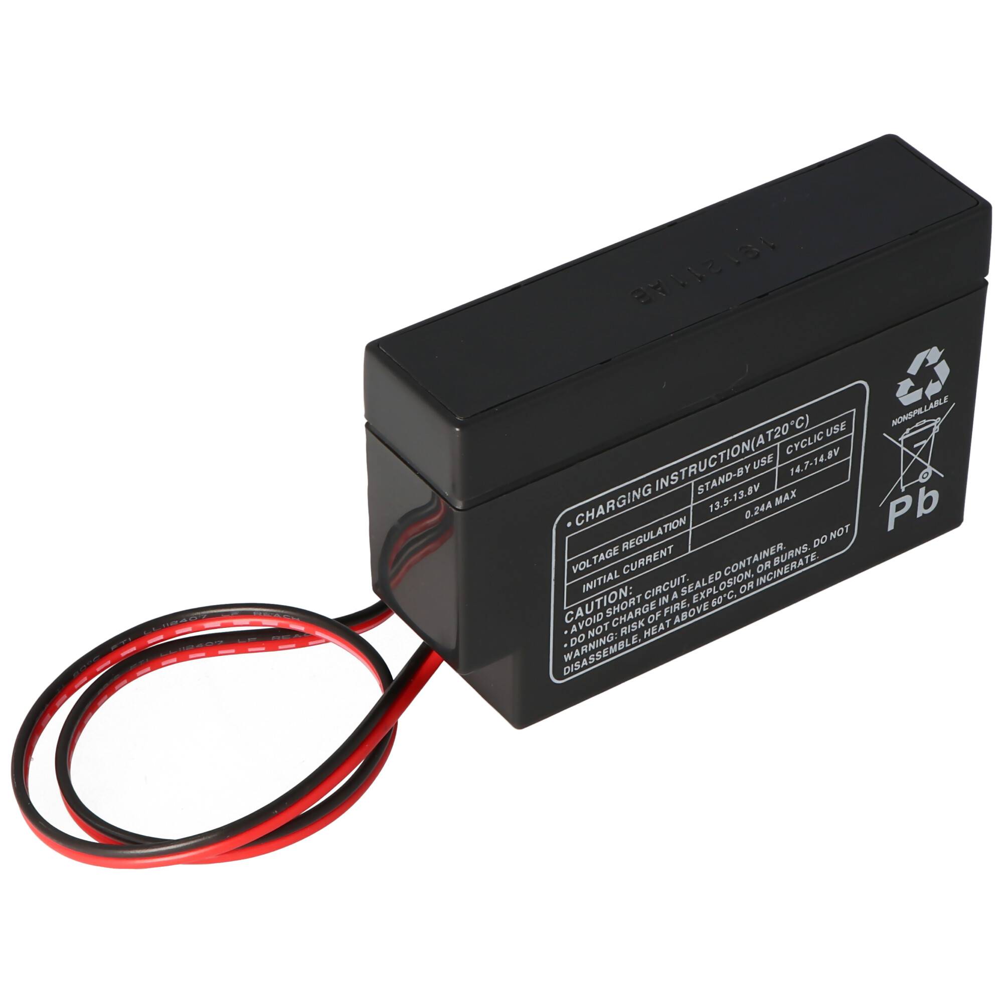 Fiamm FG20086 Blei Akku mit Kabel und AMP Stecker 800mAh, nicht mehr lieferbar, geliefert wird der MP0,8-12AMP