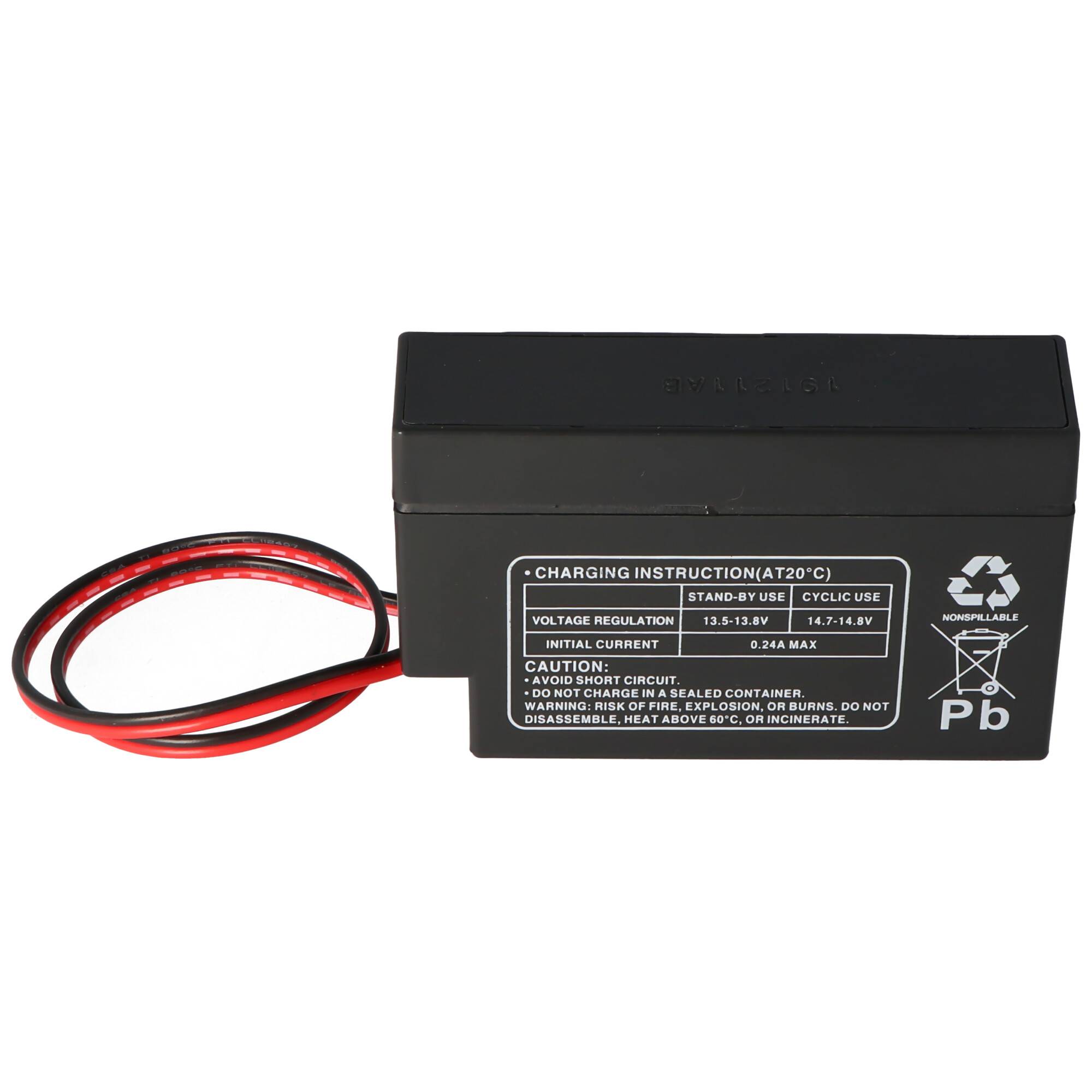 Fiamm FG20086 Blei Akku mit Kabel und AMP Stecker 800mAh, nicht mehr lieferbar, geliefert wird der MP0,8-12AMP