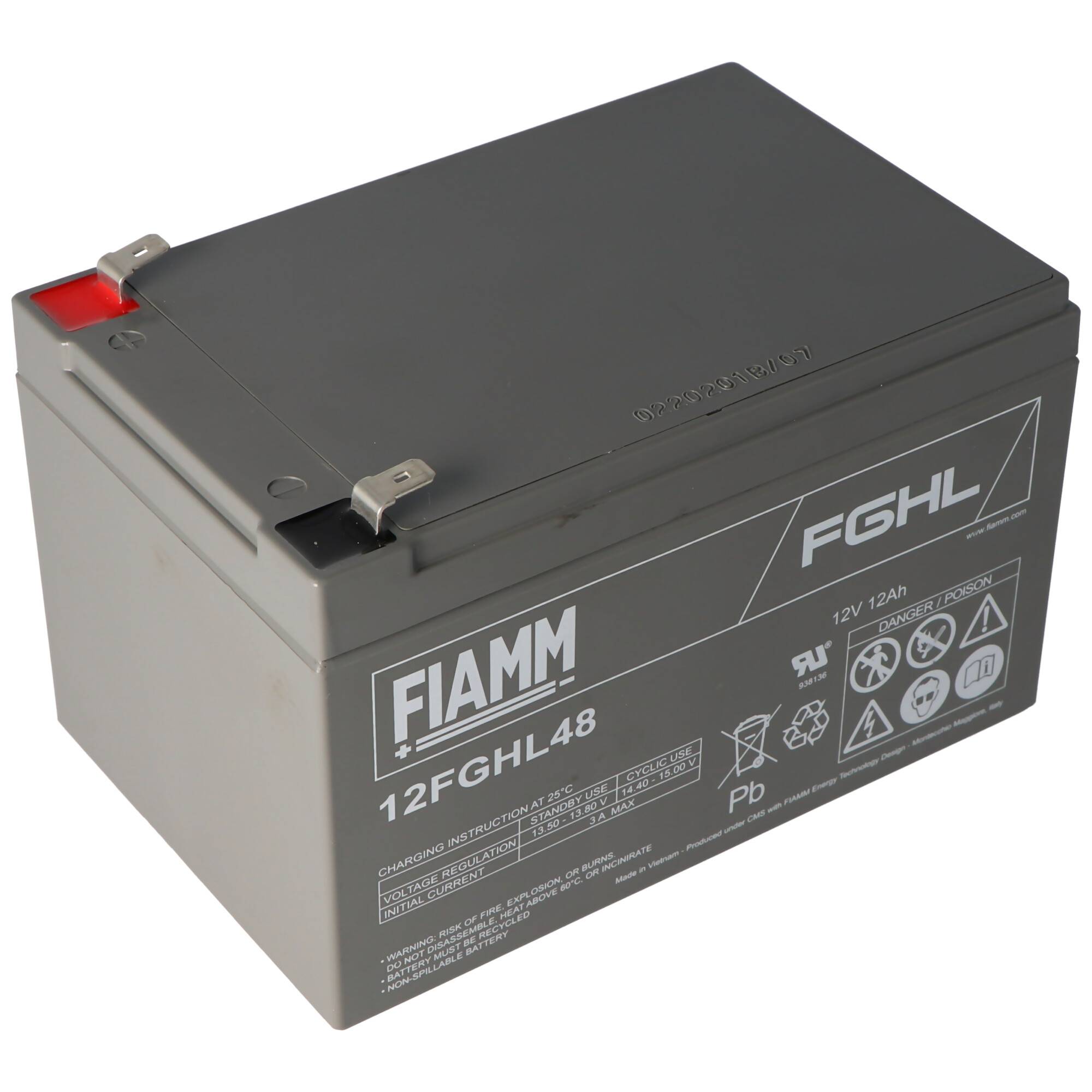 Fiamm 12FGHL48 Blei PB Akku 12 Volt 12000mAh mit Faston 6,3mm Kontakten