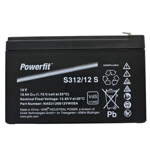 Exide Powerfit S312/12 S Blei Akku 12 Volt Anschluss 4,8mm Exide Powerfit S312/12 S Blei Akku 12 Volt Anschluss 4,8mm