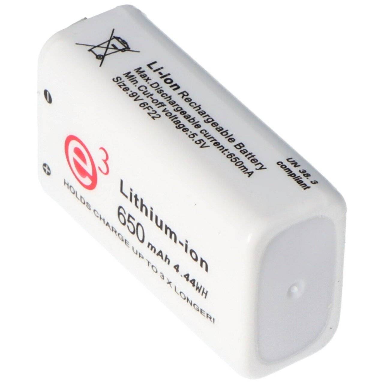 7.4V 680mAh 8,4 Volt Akku 9V-Block, 6LR61, 6F22, 680mAh Li-Polymer Akku ReadyToUse