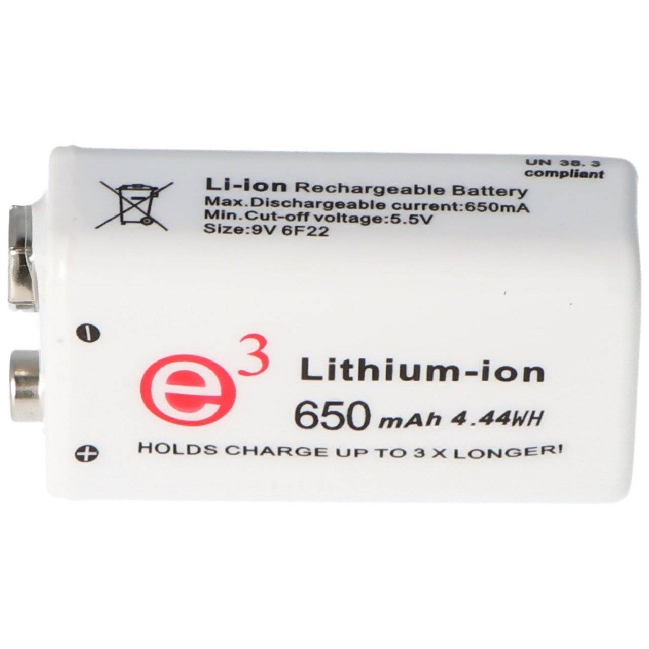 7.4V 680mAh 8,4 Volt Akku 9V-Block, 6LR61, 6F22, 680mAh Li-Polymer Akku ReadyToUse