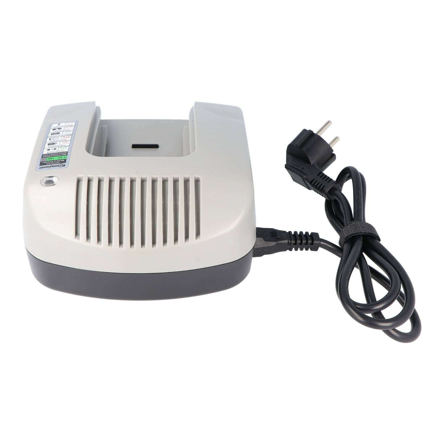 AccuCell Basisladegerät für austauschbare Ladeadapter für diverse Werkzeug-Akkus passend für 7,2-18V Li-Ionen, NiMH und