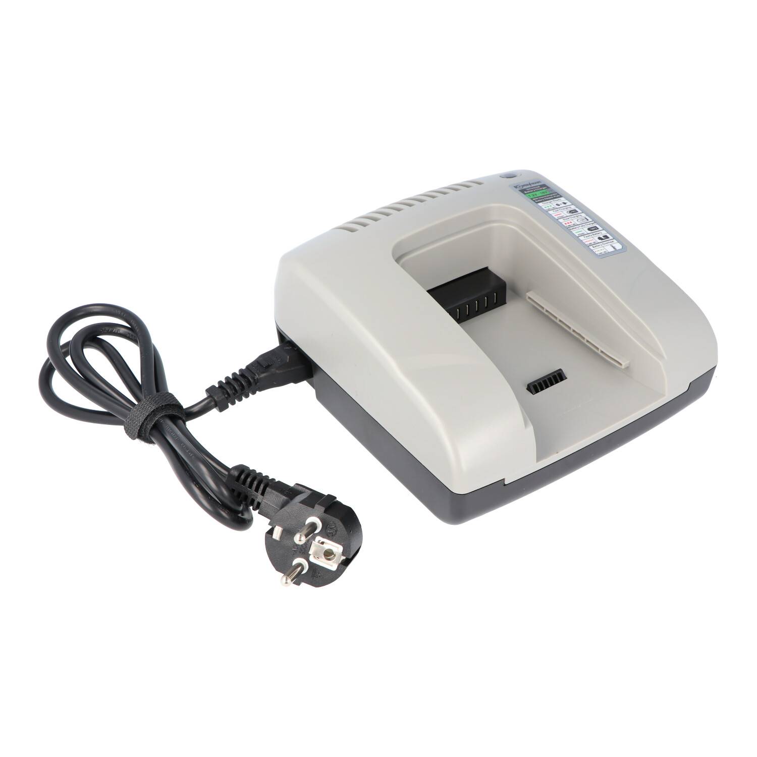 AccuCell Basisladegerät für austauschbare Ladeadapter für diverse Werkzeug-Akkus passend für 7,2-18V Li-Ionen, NiMH und