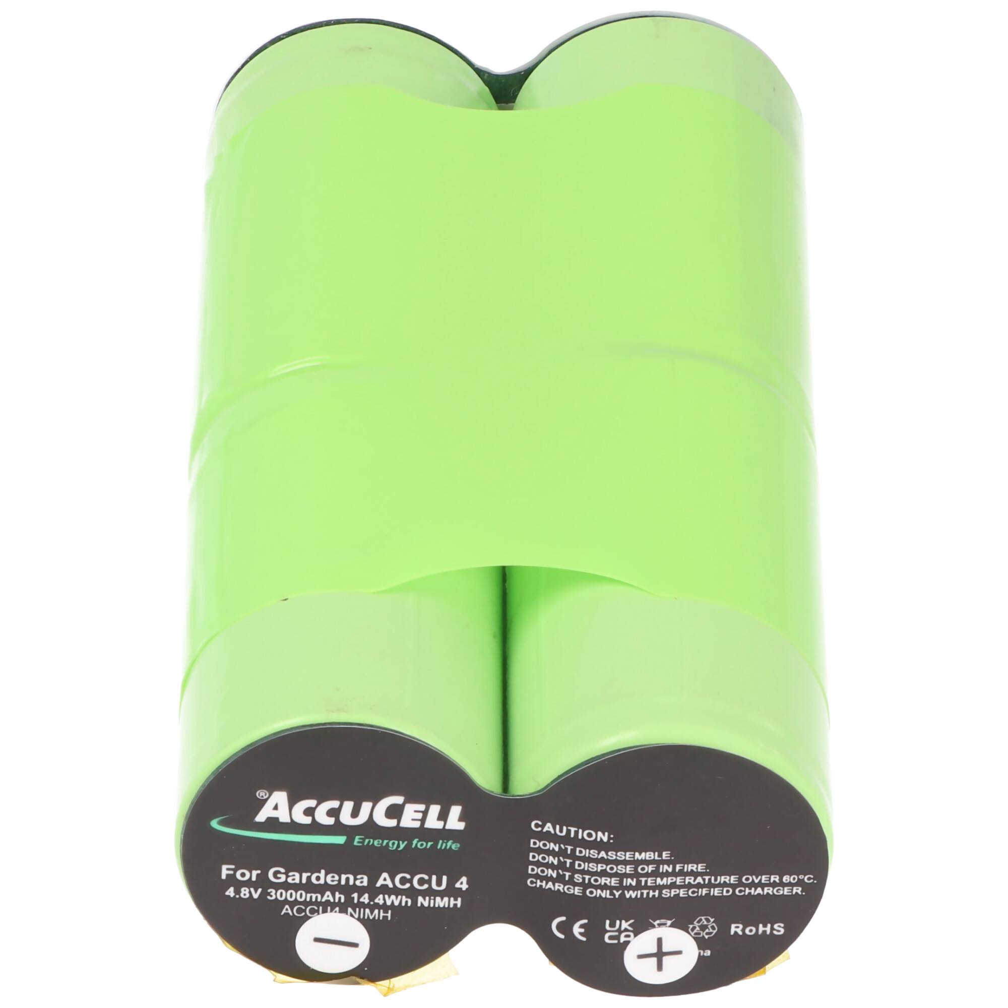 Gardena ACCU4 Akku passend für Gardena 4,8 Volt, 6,3 und 4,8mm Kontakte, NiMH Akku 3000mAh