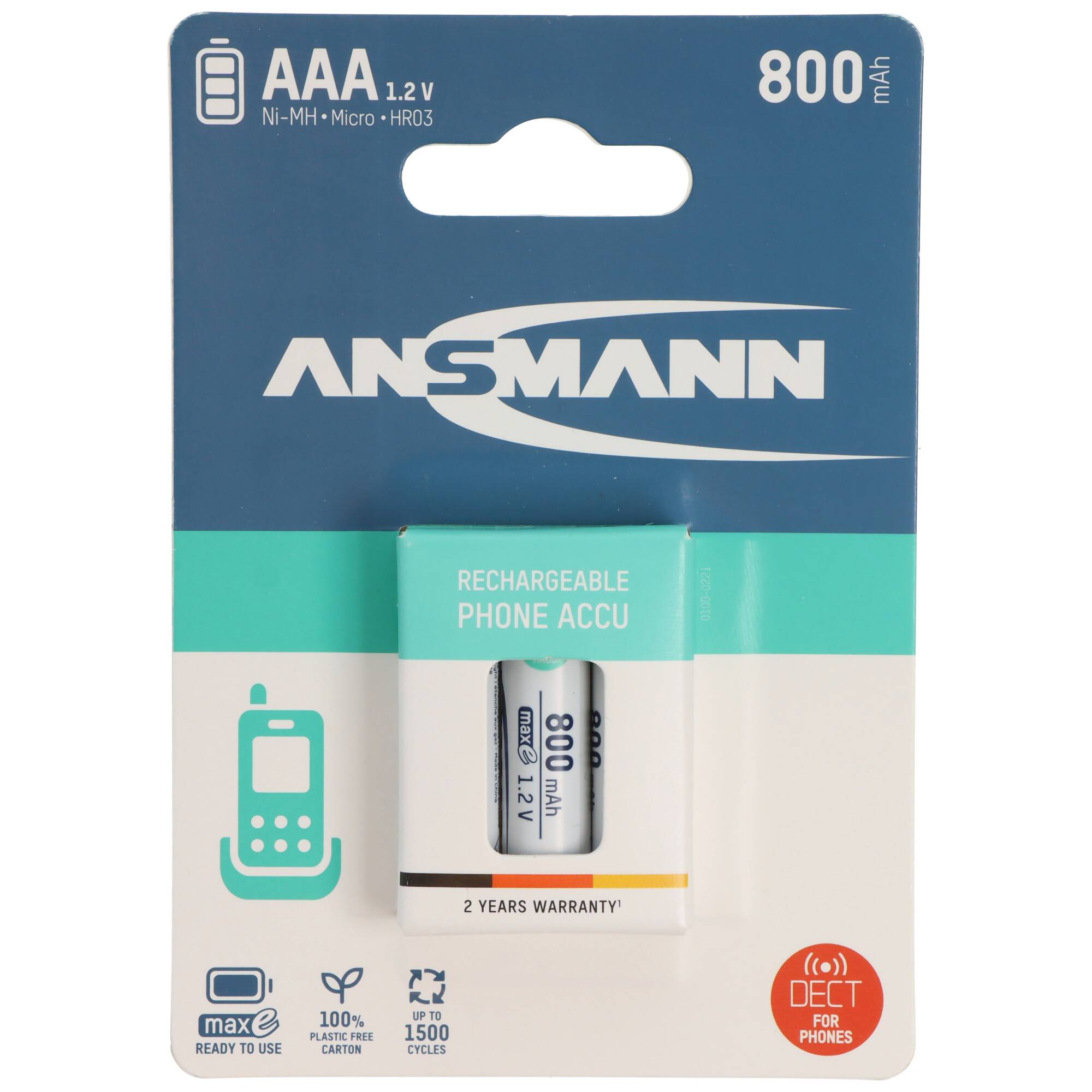 Telefon Akku AAA NiMH 800mAh ideal für schnurlose DECT Telefon