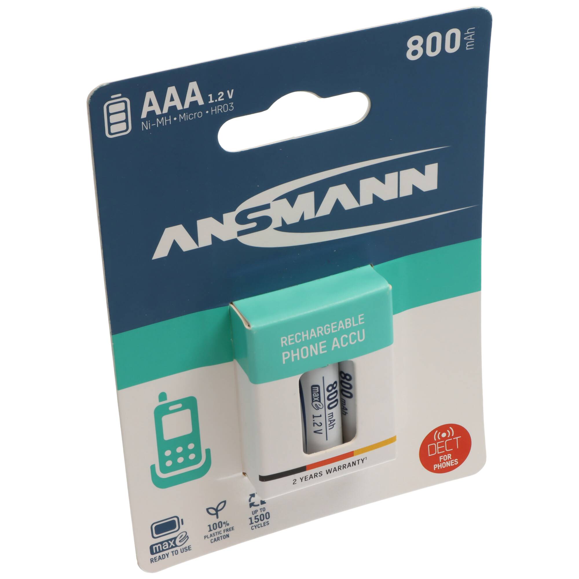 Telefon Akku AAA NiMH 800mAh ideal für schnurlose DECT Telefon