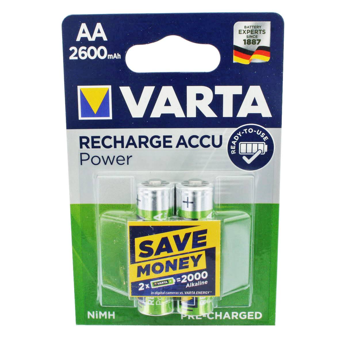 Varta Power Ready2Use Mignon NiMH Akku AA 2600mAh 2er Blister