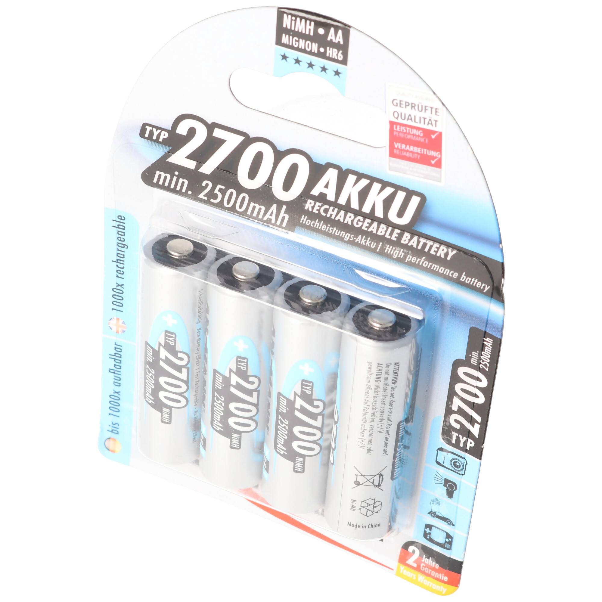 Ansmann NiMH 1,2V AA 2700mAh Photo Akku 4 Stück inkl. AccuSafe