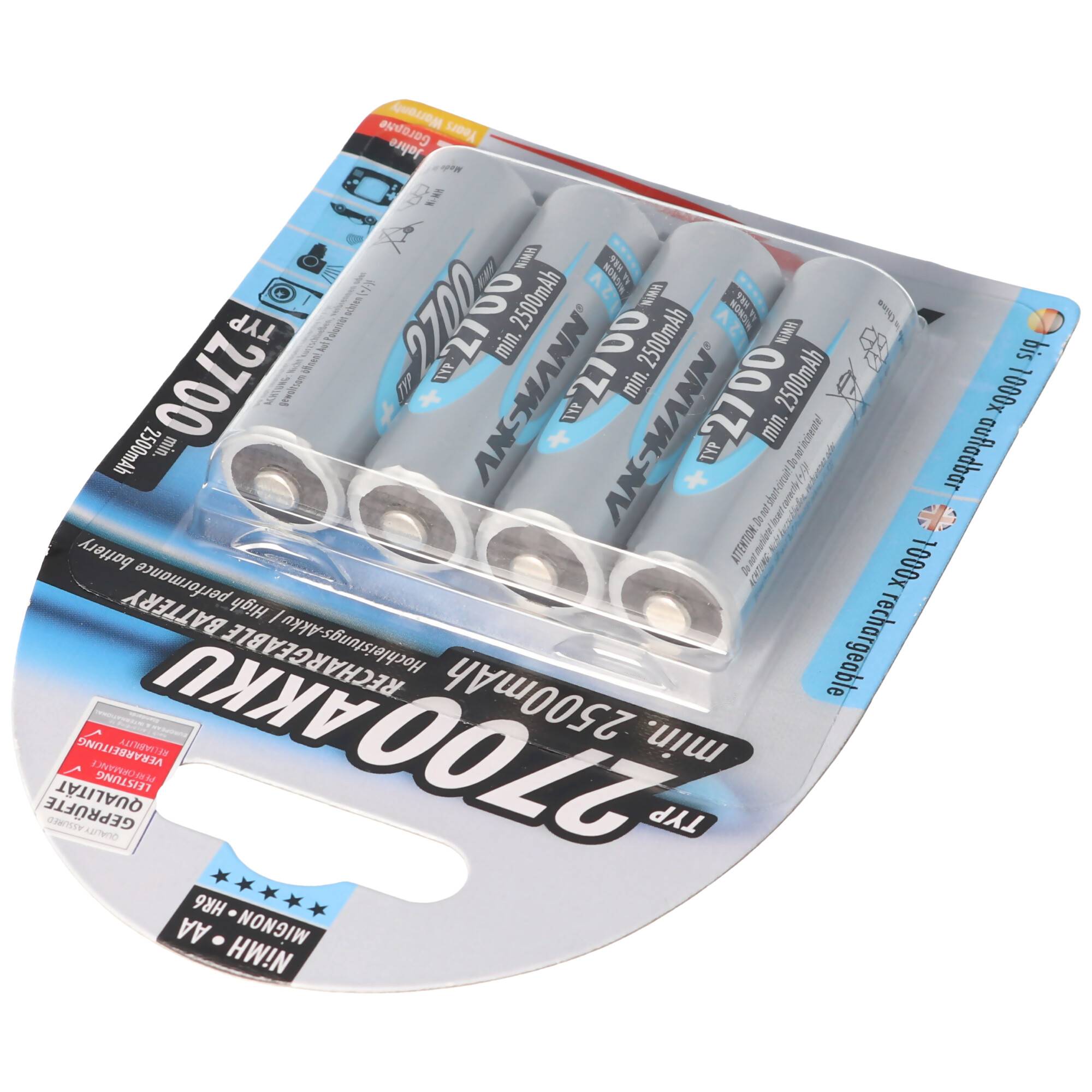 Ansmann NiMH 1,2V AA 2700mAh Photo Akku 4 Stück inkl. AccuSafe