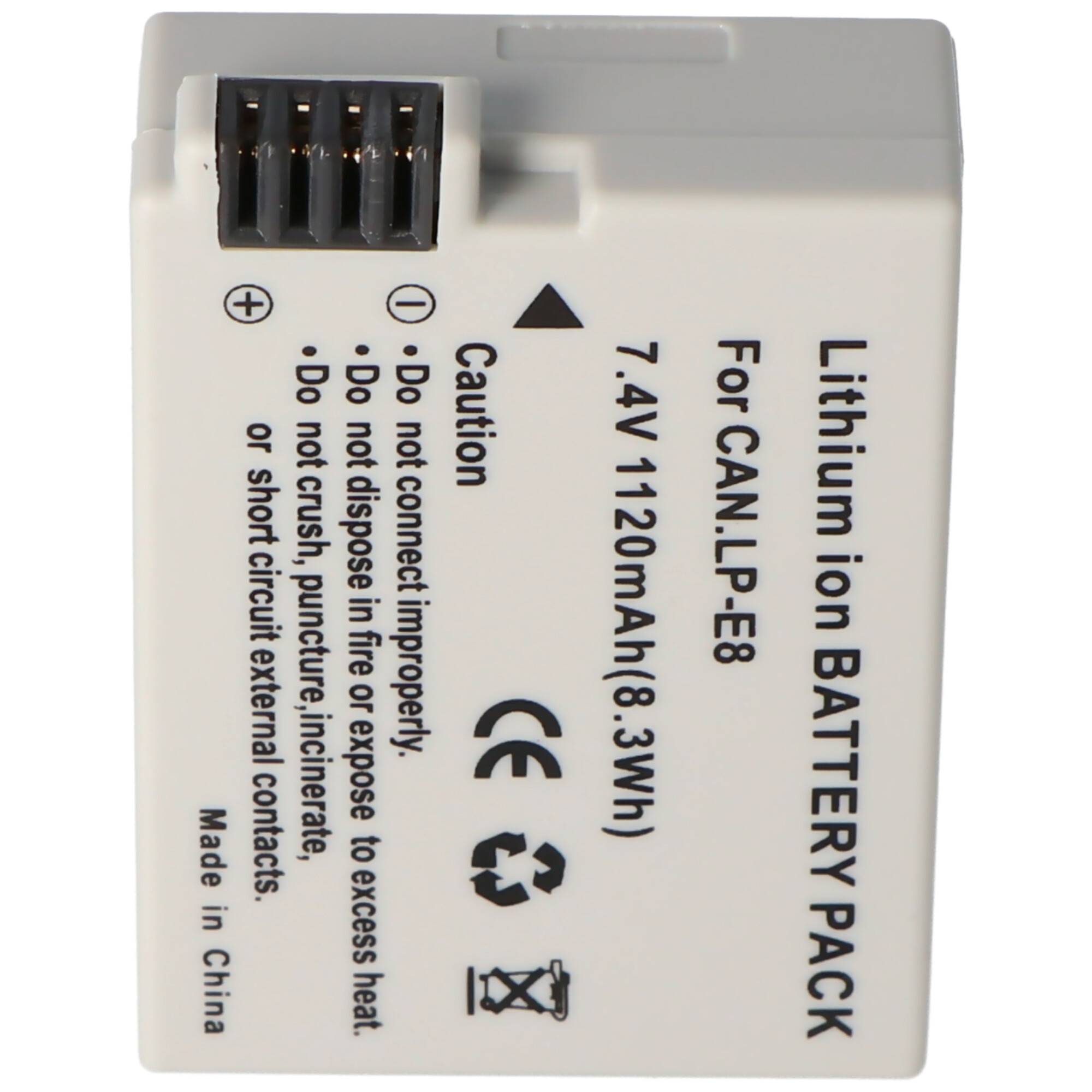 AccuCell Akku passend für Canon LP-E8, EOS 550D, EOS 600D, Rebel T2i