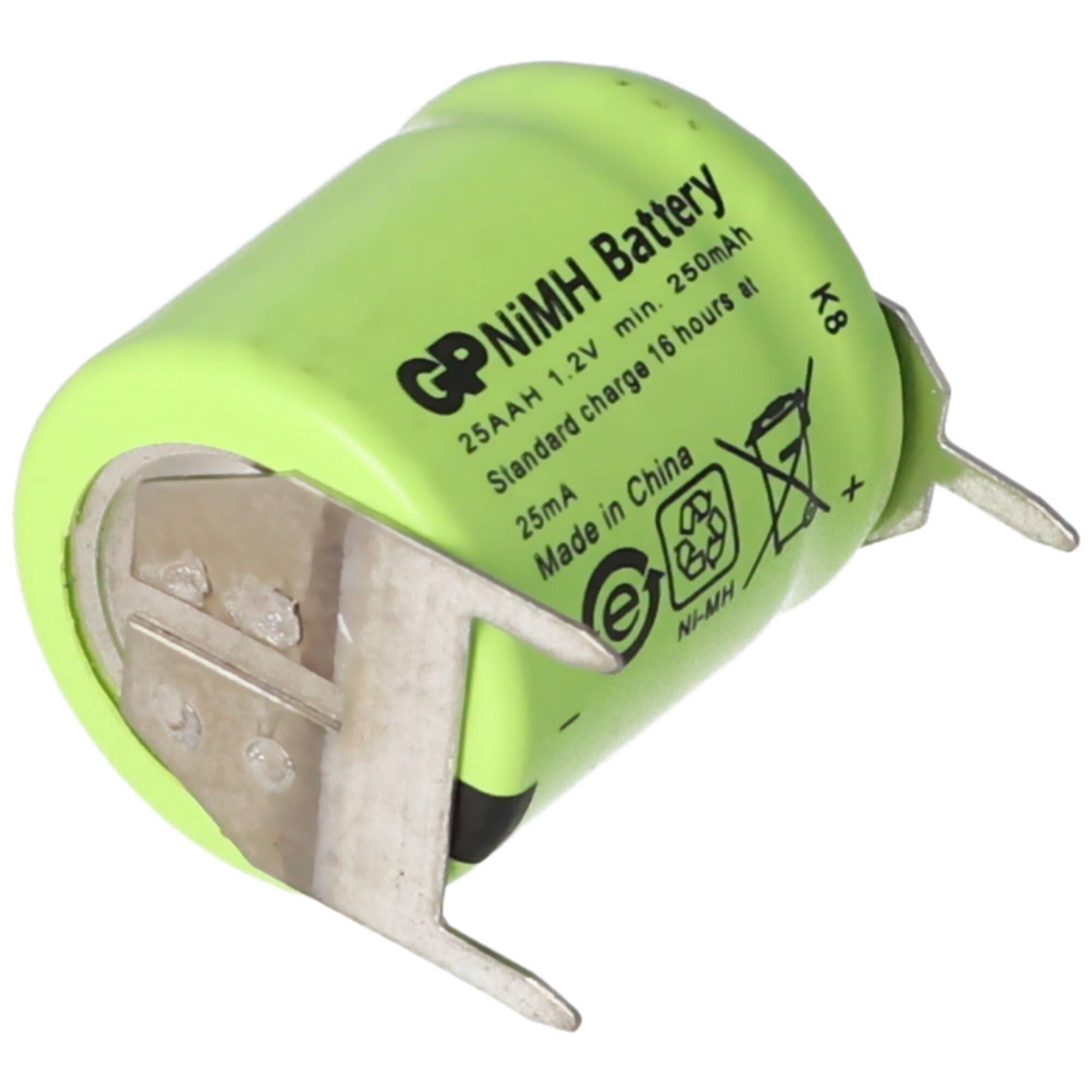 Akku passend für Sanyo N-110AA Akku NiMH 1/3 AA Mignon mit 3-er Print + / --