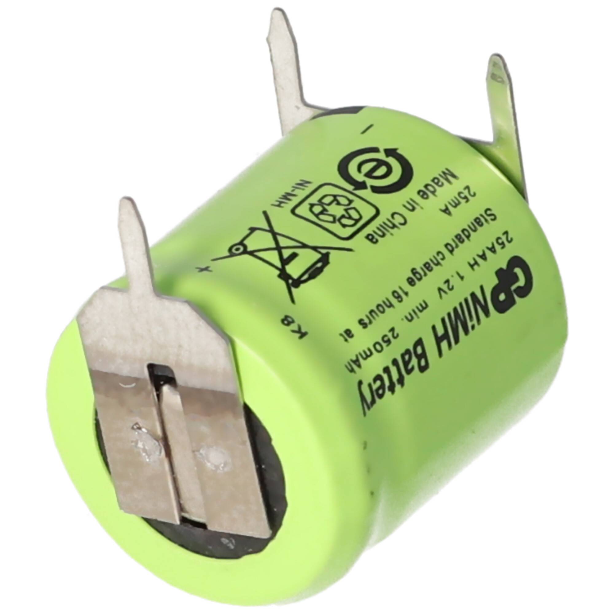 Akku passend für Sanyo N-110AA Akku NiMH 1/3 AA Mignon mit 3-er Print + / --