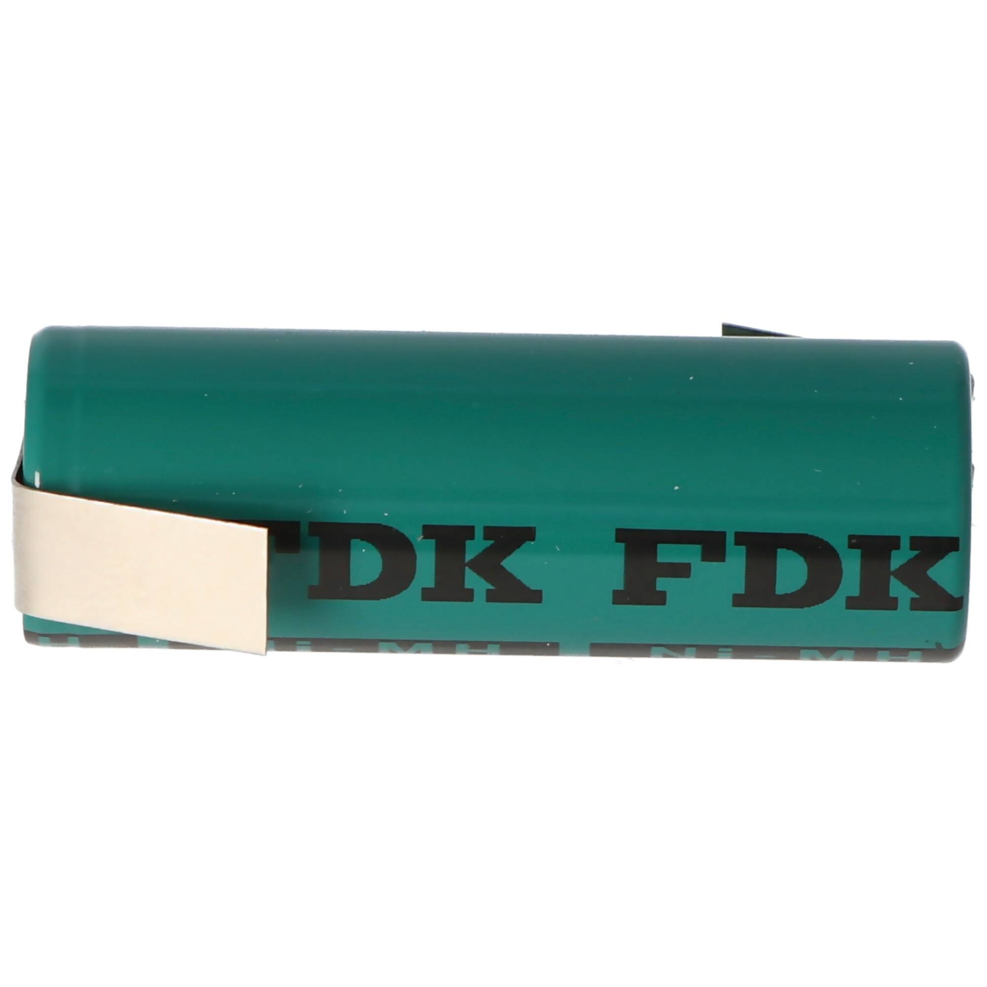 Grüner zylindrischer Batteriesatz mit der Aufschrift „DK FDK