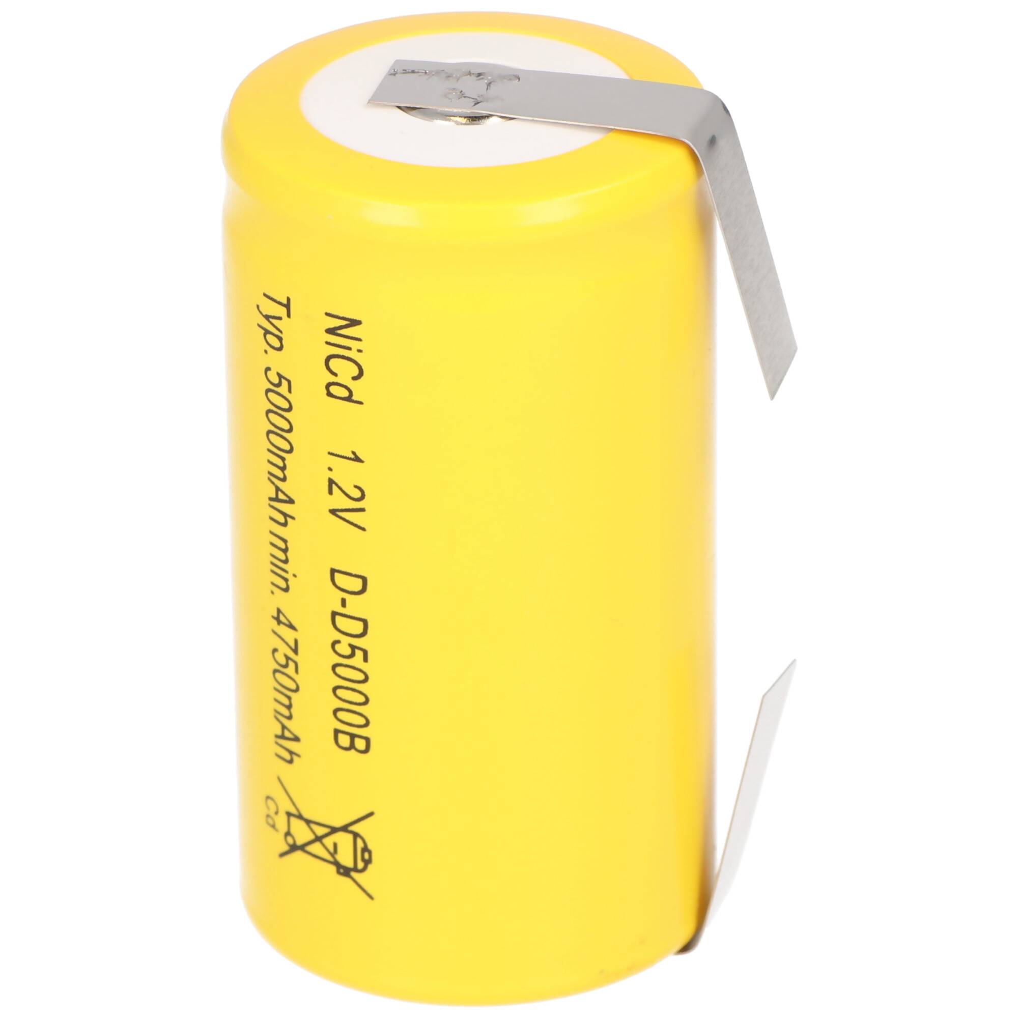 Nachbau Akku passend für Sanyo KR-5000DEL Cadnica Mono D LR20 Akku mit Lötfahne in U-Form