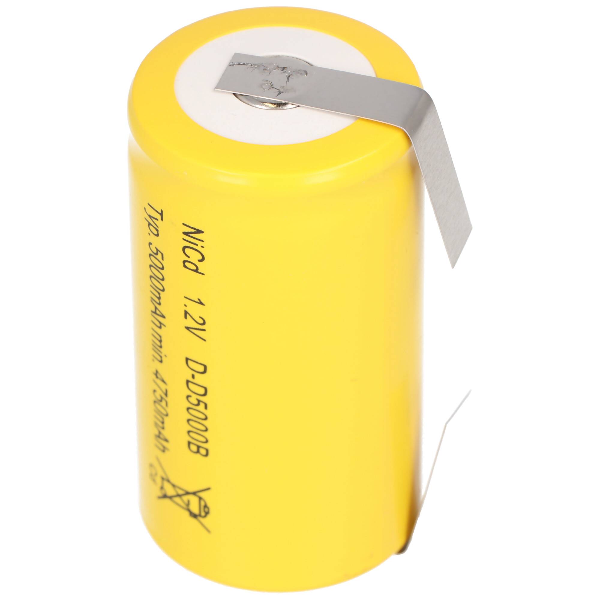 Nachbau Akku passend für Sanyo KR-5000DEL Cadnica Mono D LR20 Akku mit Lötfahne in U-Form