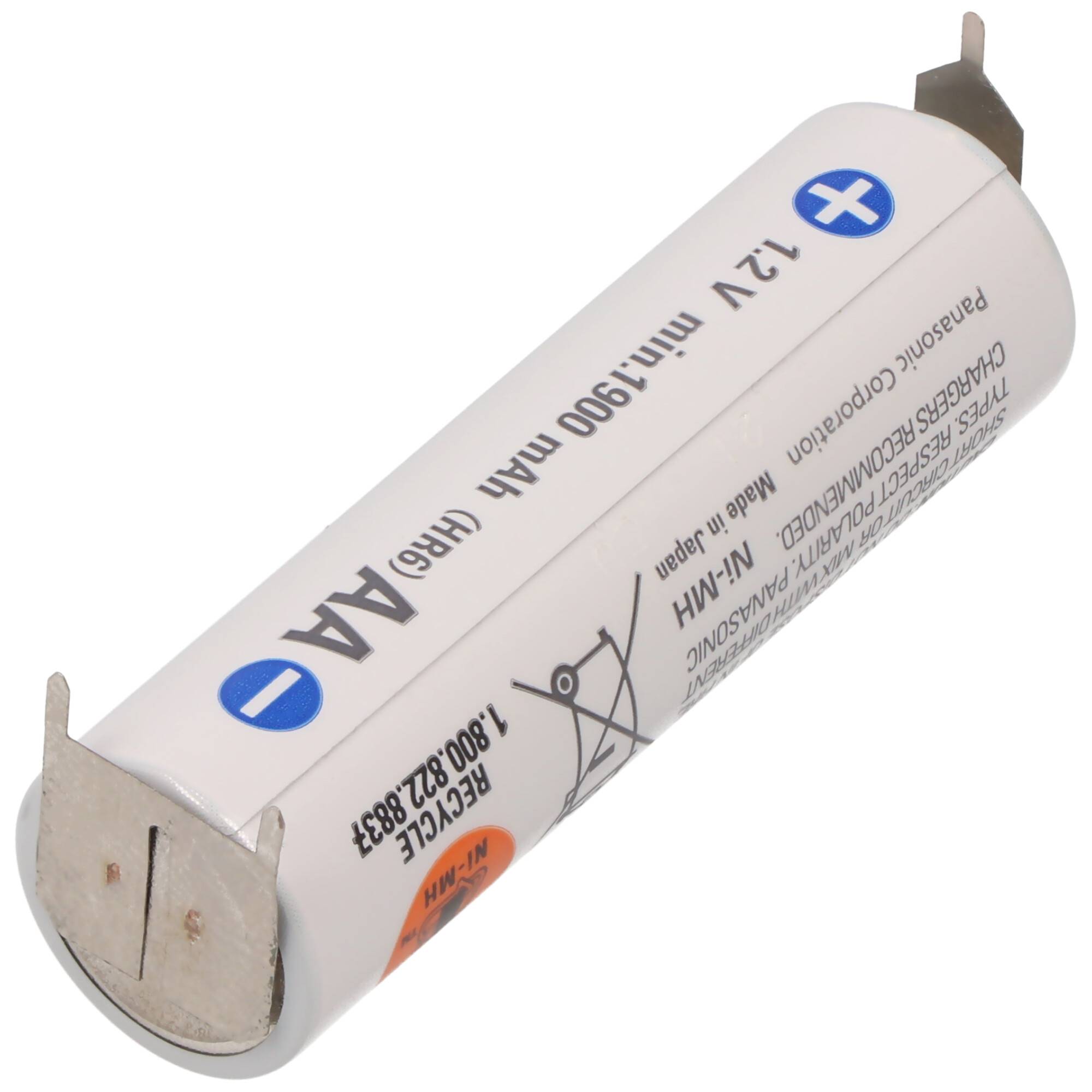 Panasonic eneloop Standard Eneloop BK-3MCC AA 1,2V NiMh Akku mit 3er Print Kontakten, 10mm Rastermaß
