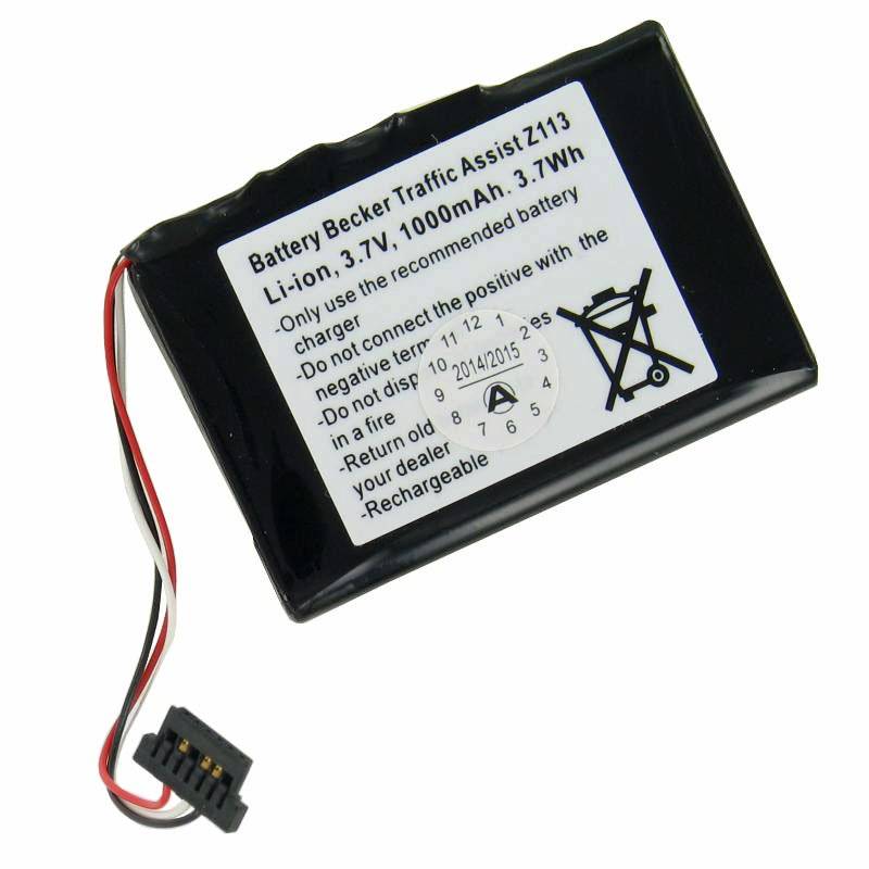 Akku für Becker Z113 Akku für Traffic Assist Z113 SJM120, 3,7V, 1000mAh