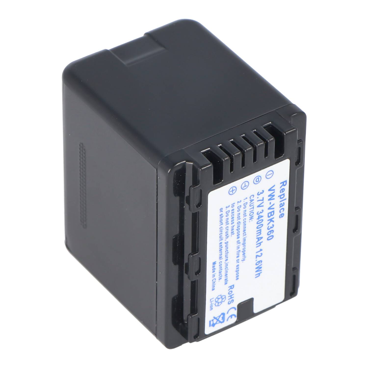 Akku passend für Panasonic VW-VBK360, VW-VBK180 3,7 Volt 3400mAh