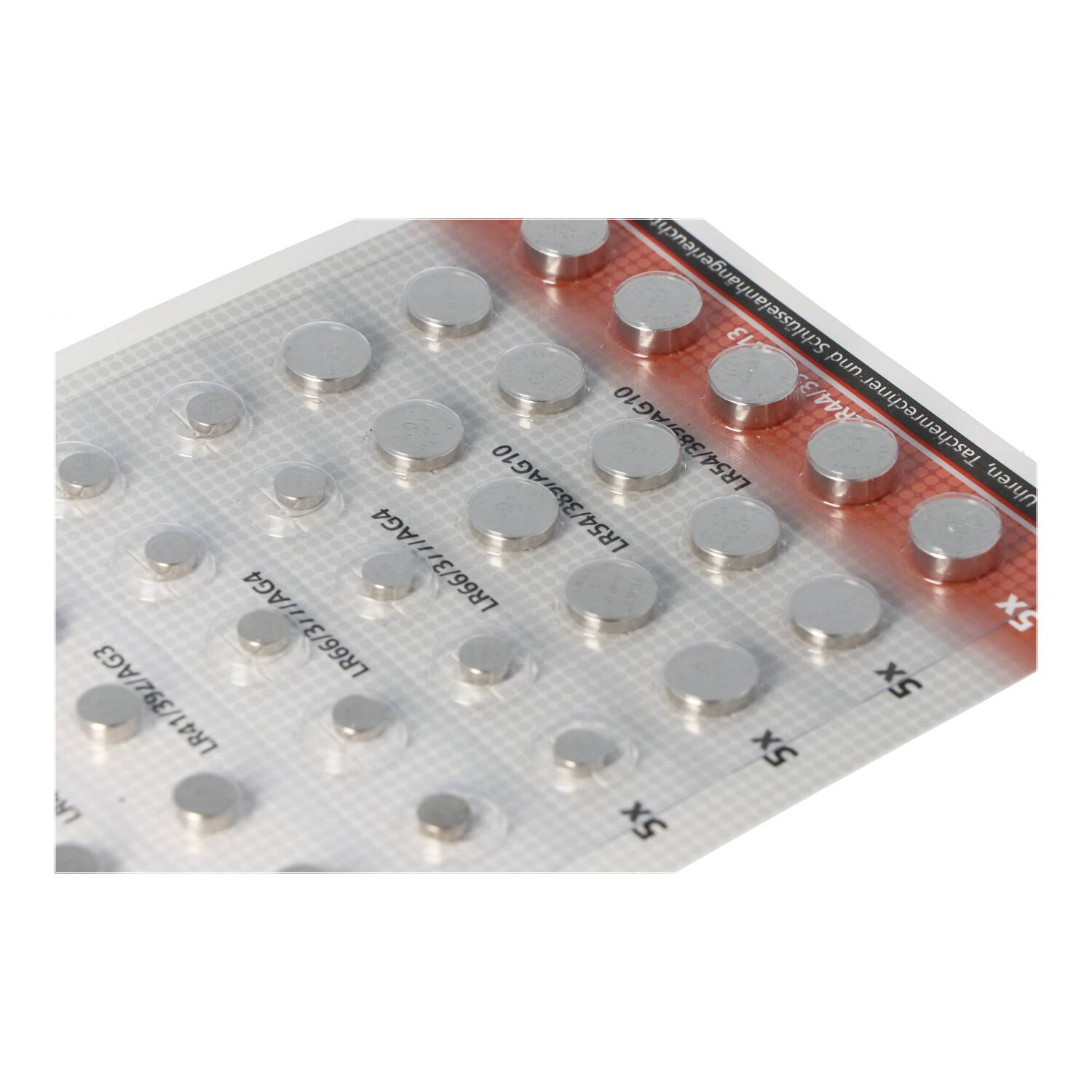 Alkaline Batterie 1,5V Set 50 Stück bestehend aus 357, 364, 377, 389, 392