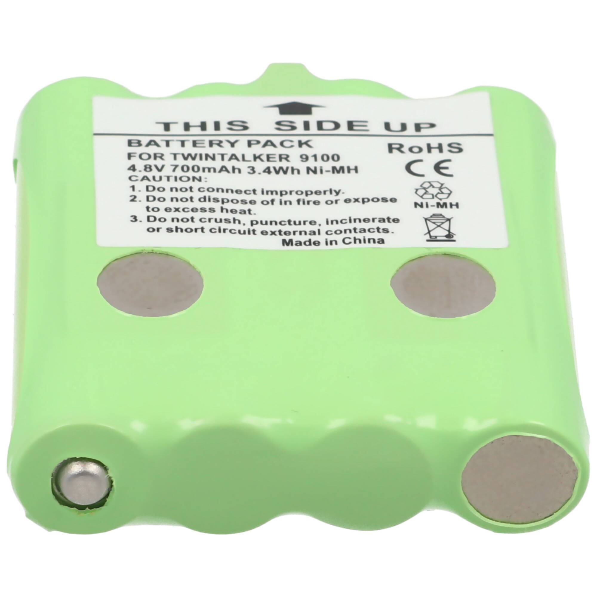 AccuCell Akku passend für Topcom Twintalker 9100 Akku TC9100, dieser Akku hat 2 Kontakte und einen extra Kontakt auf der