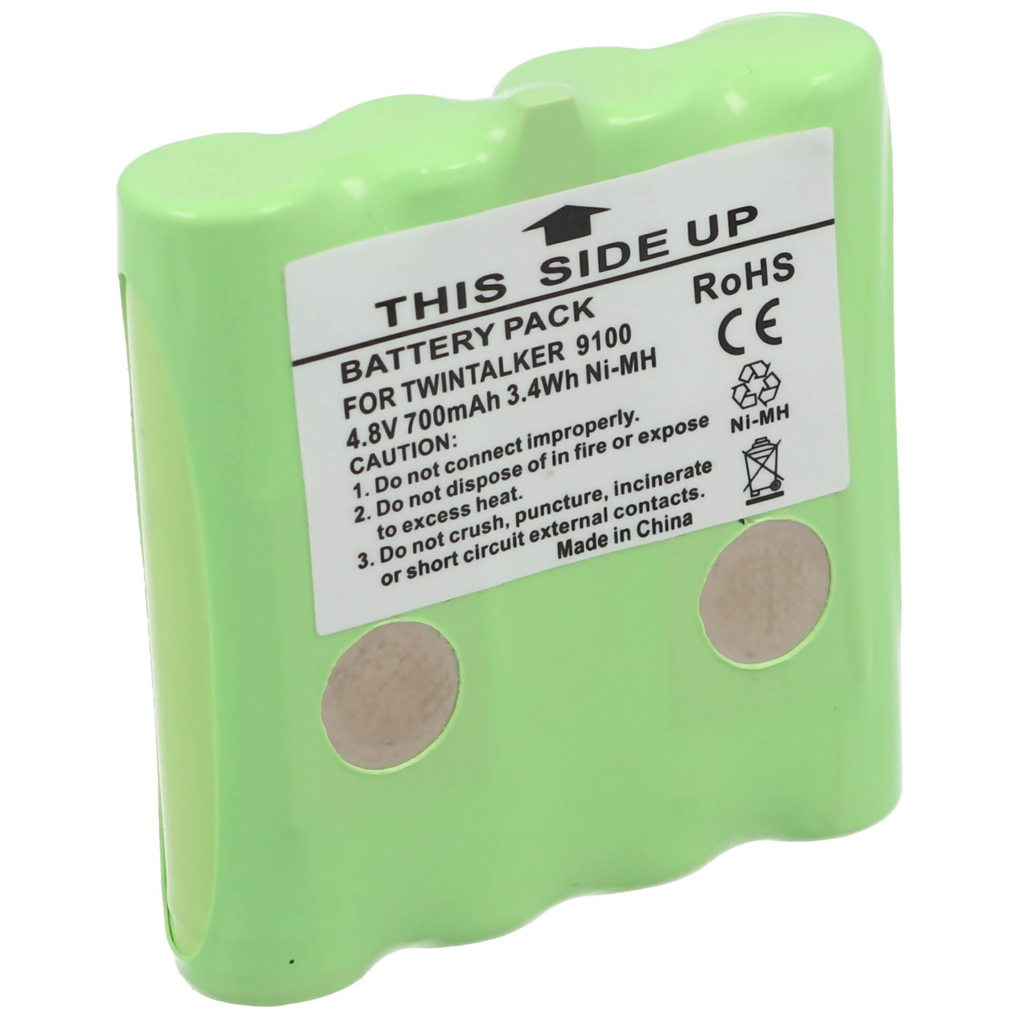 AccuCell Akku passend für Topcom Twintalker 9100 Akku TC9100, dieser Akku hat 2 Kontakte und einen extra Kontakt auf der