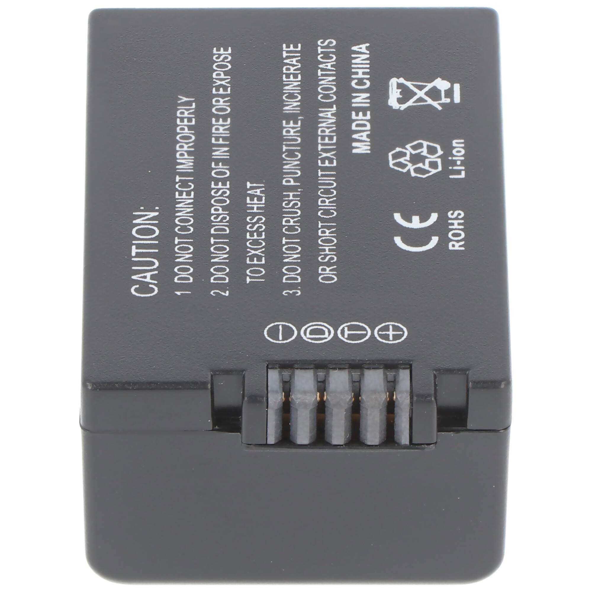 Akku passend für Panasonic DMW-BMB9, DMC-FZ40, -FZ45, -FZ48, keine Anzeige der Restminuten