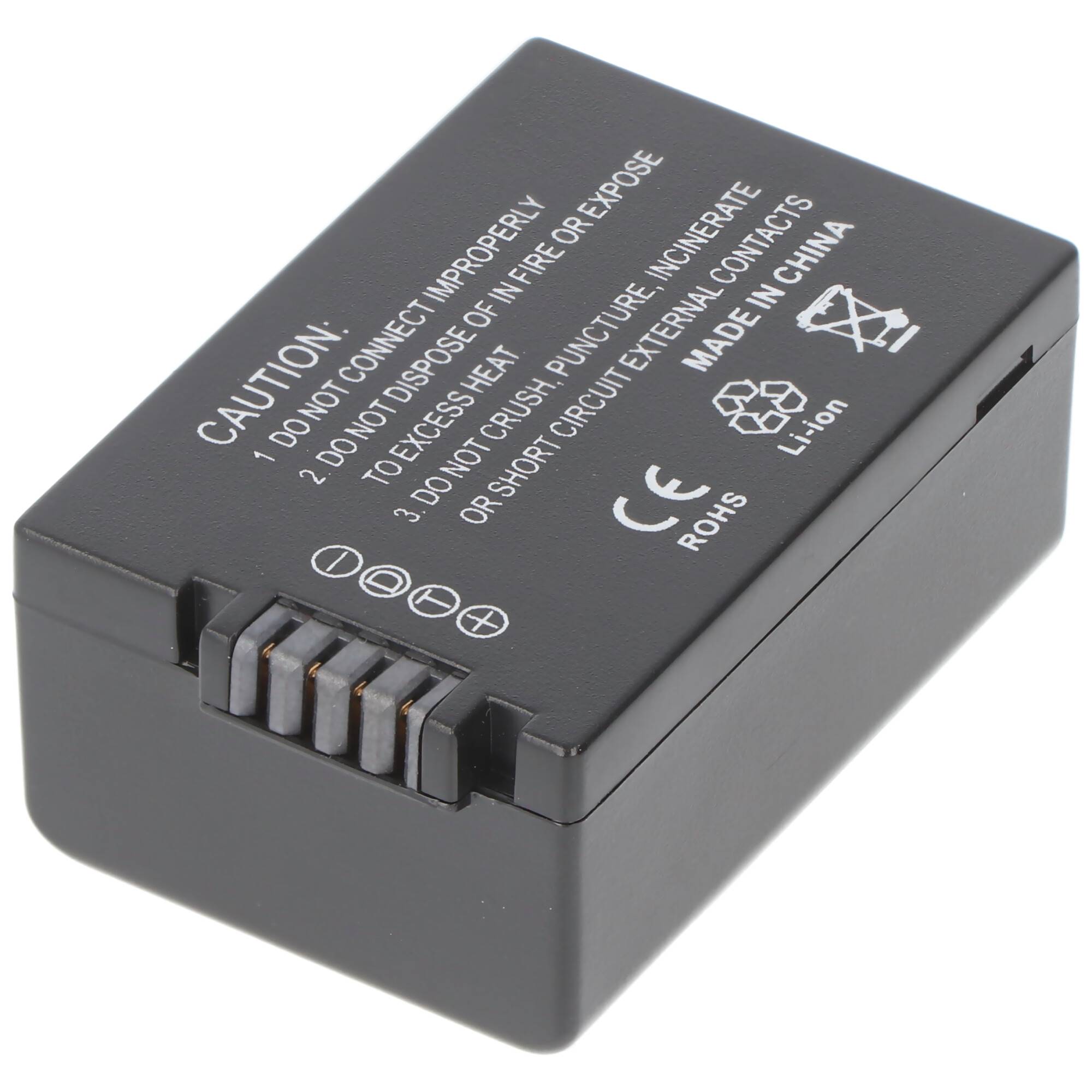 Akku passend für Panasonic DMW-BMB9, DMC-FZ40, -FZ45, -FZ48, keine Anzeige der Restminuten