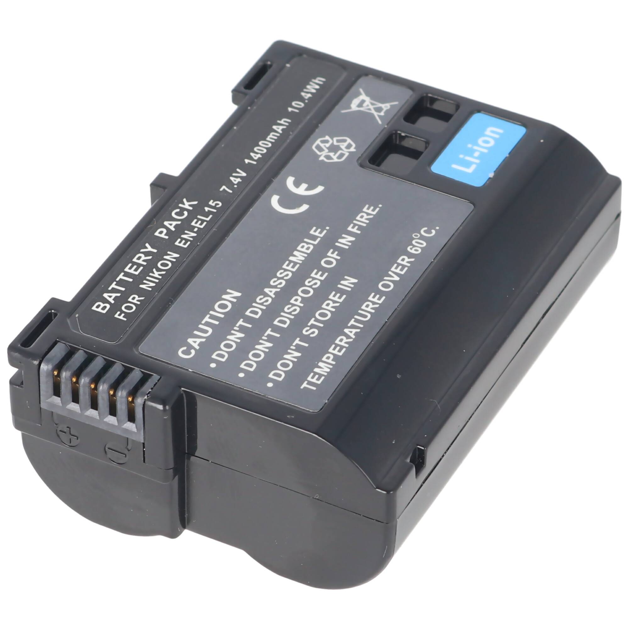 AccuCell Akku passend für Nikon EN-EL15, CoolPix D800, D800E, D7000, V1, D7200