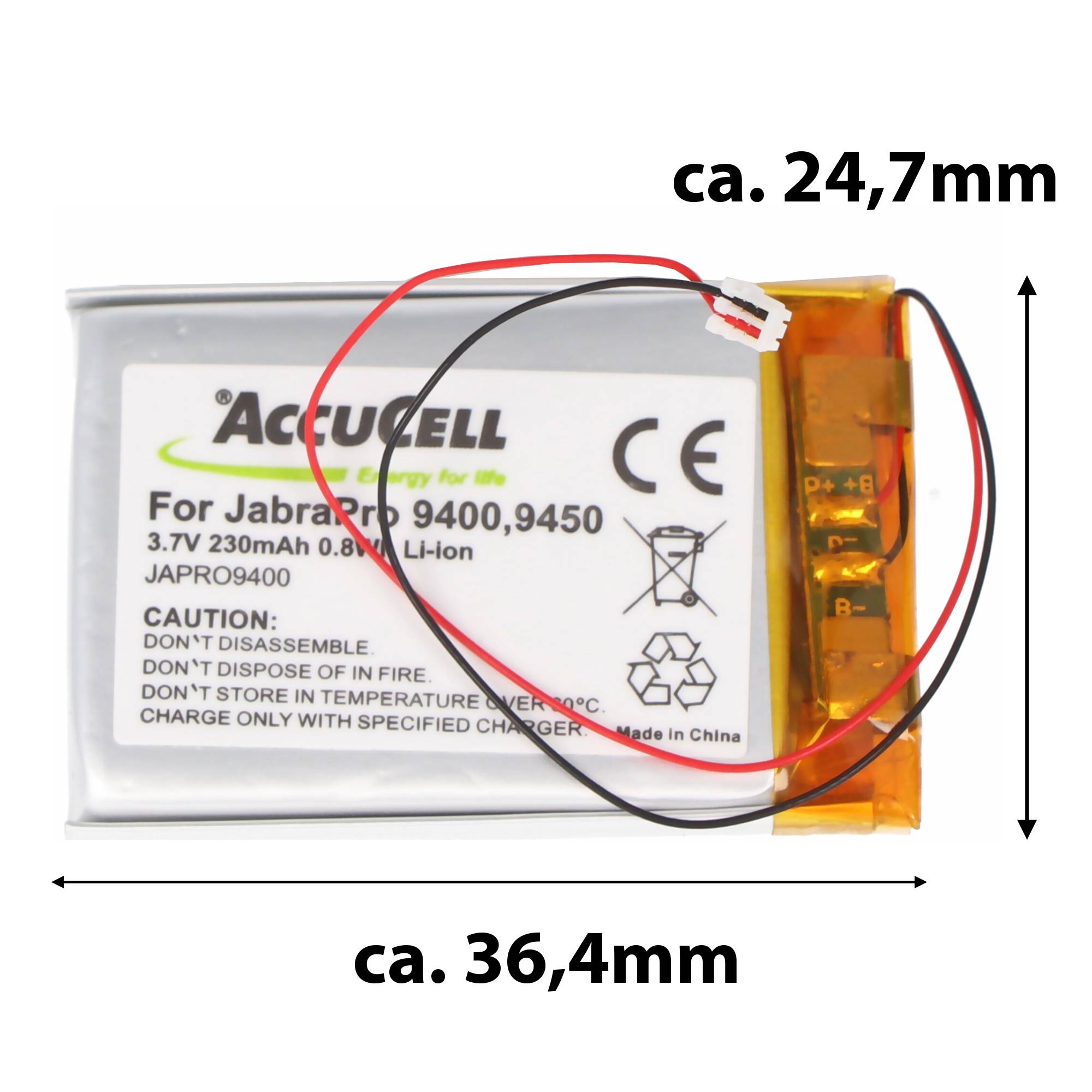 Jabra Pro 9400 Akku, Pro 9450, Pro 9460, Pro 9465, Pro 9470, 14192-00 Akku AHB412434PJ