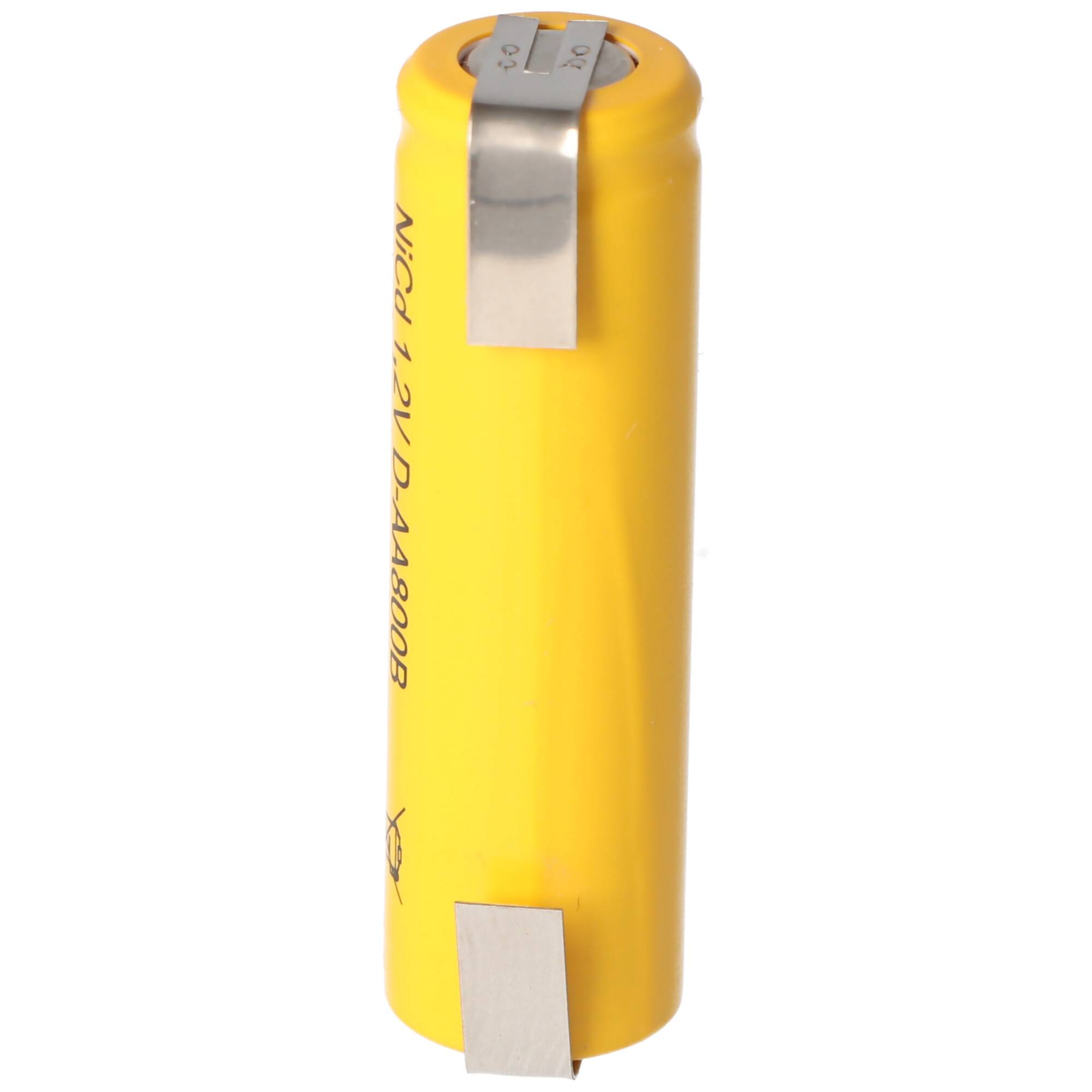 Flat Top NiCd Akku Mignon 1,2V 800mAh AA mit Lötfahnen in U-Form