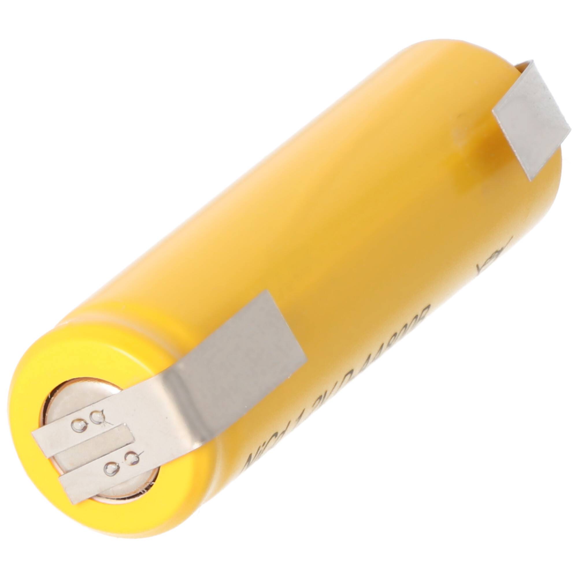 Flat Top NiCd Akku Mignon 1,2V 800mAh AA mit Lötfahnen in U-Form