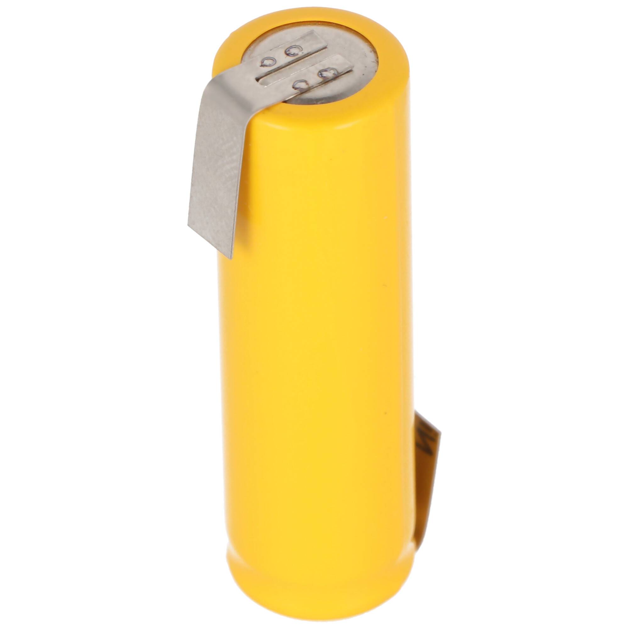 Flat Top NiCd Mignon Akku 1,2V 600mAh AA Lötfahne Z-Form, für Notstrombeleuchtung etc.