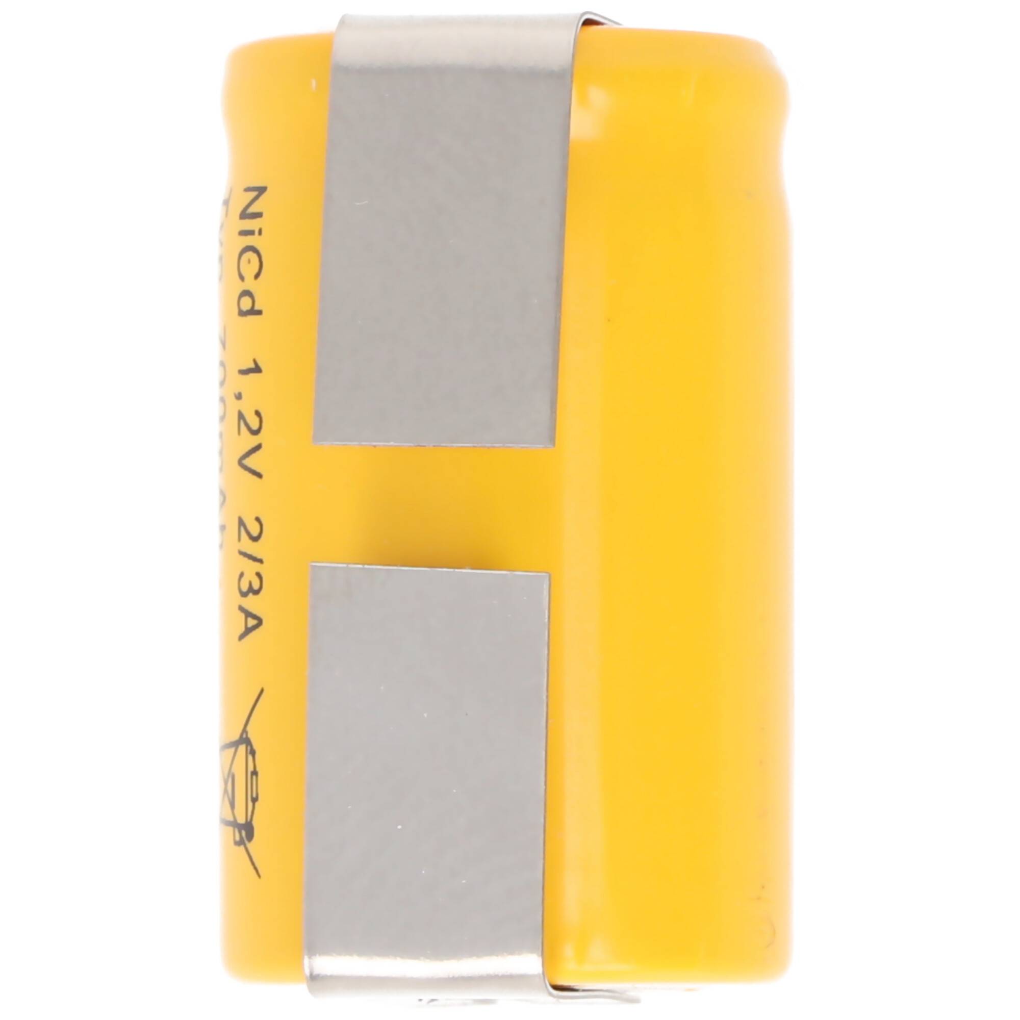 Ersatzakku KR-600AE 2/3 A Cadnica NICD Akku mit Lötfahnen in U-Form (nicht original Sanyo)