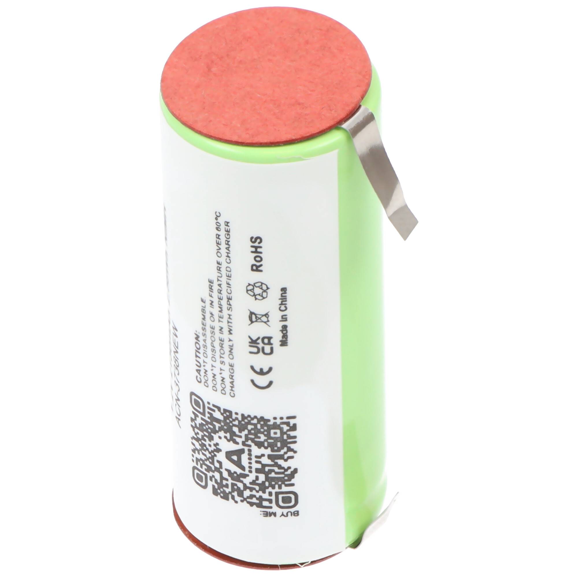 Akku NiMH 4/5A, 43x17mm passend für elektrische Zahnbürsten der Braun Oral-B Triumph Serie (bitte Maße 43x17mm prüfen)