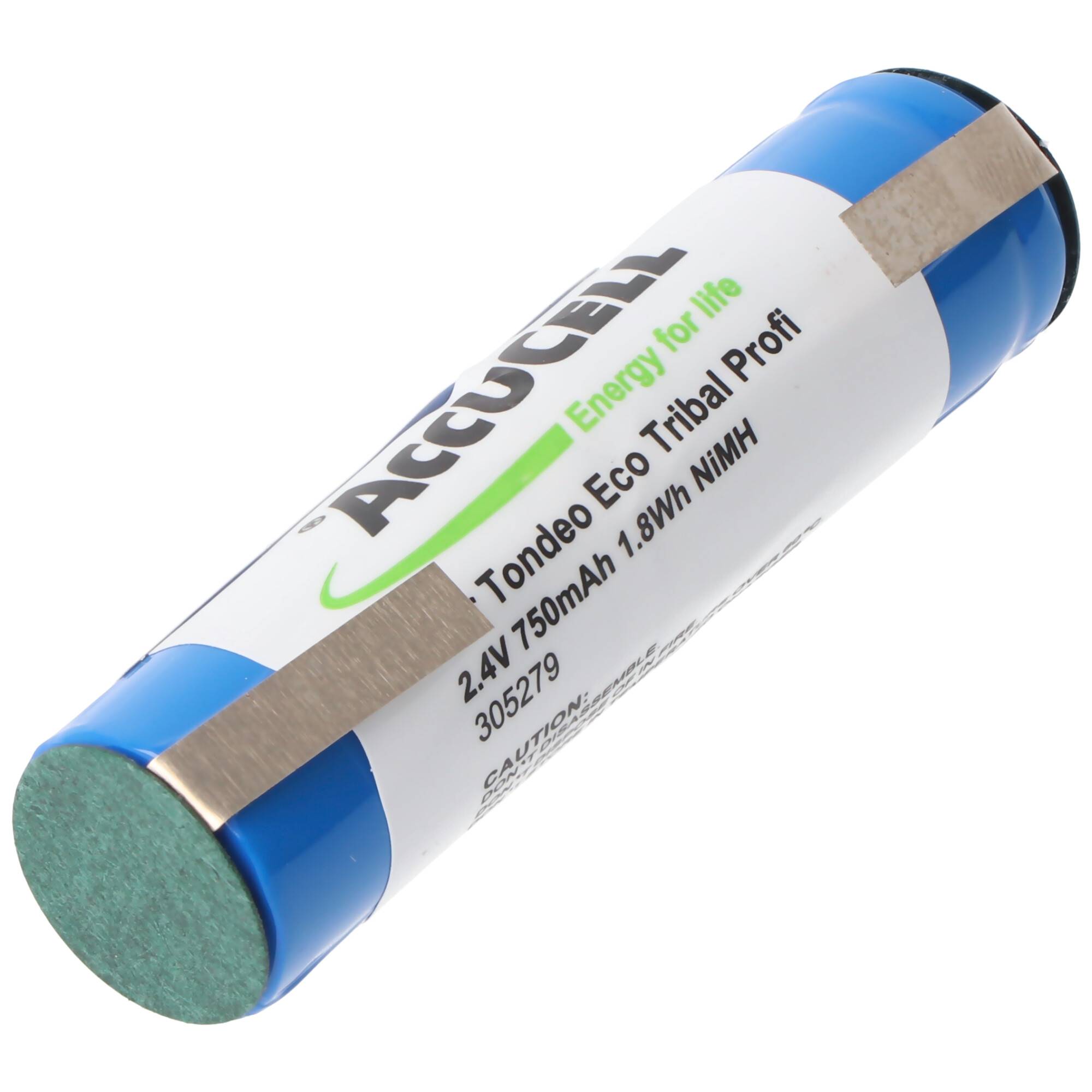 NiMH AkkuPack 2,4 Volt, 750mAh, 58x14,5mm für Zahnbürsten