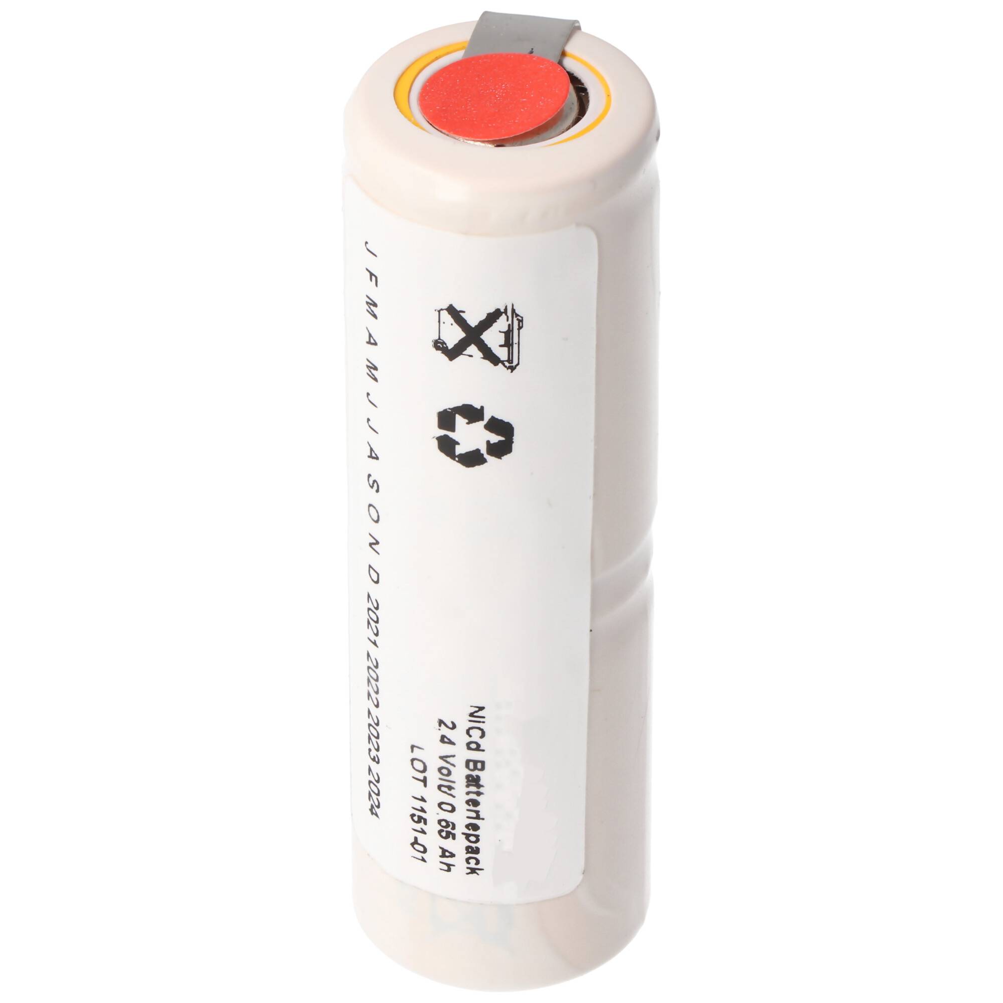 Akku 2/KR-600AE 2/3 A Cadnica NiMH Akku 2,4 Volt Stange mit Lötfahne U (nicht original Sanyo)