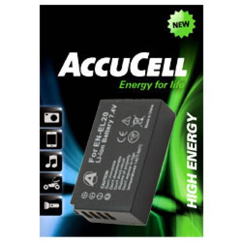 AccuCell Akku passend für EN-EL20 Akku, Nikon 1 J1 Akku