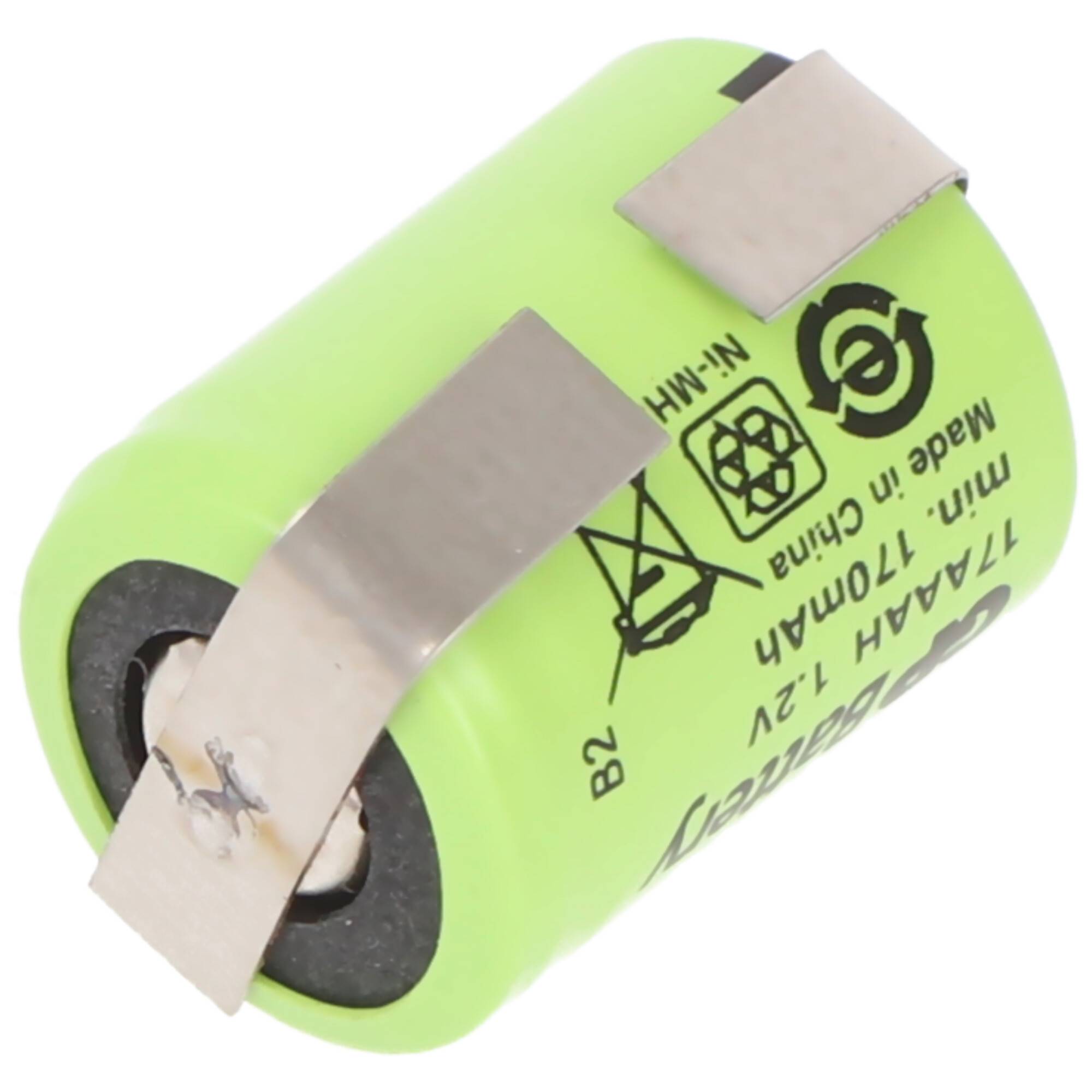 KAN 1/3AAA Micro 1,2 Volt 150mAh 15,00x10,00mm NiMH mit Lötfahne U-Form