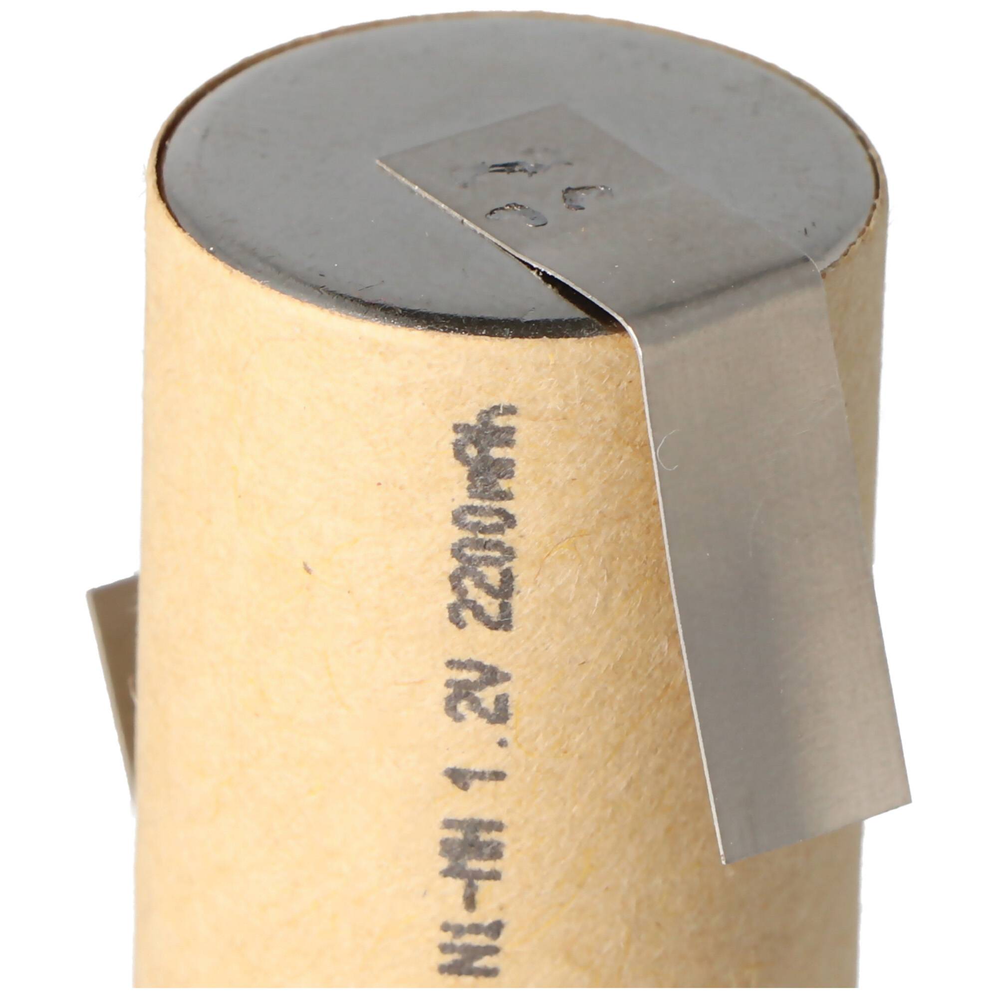 4/5 Sub-C 2100mAh NiMH Akku mit Lötfahne Z-Form Abmessungen 34x23mm