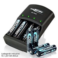 Ansmann Schnell-Ladegerät für NiZn 1,6 Volt Akku mit 4x 2500mWh Mignon AA Ansmann Schnell-Ladegerät für NiZn 1,6 Volt Akku mit 4x 2500mWh Mignon AA