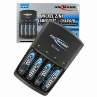 Ansmann Schnell-Ladegerät für NiZn 1,6 Volt Akku mit 4x 2500mWh Mignon AA Ansmann Schnell-Ladegerät für NiZn 1,6 Volt Akku mit 4x 2500mWh Mignon AA