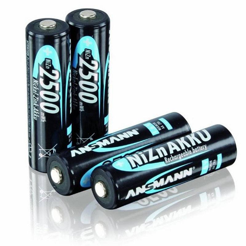 Ansmann Schnell-Ladegerät für NiZn 1,6 Volt Akku mit 4x 2500mWh Mignon AA