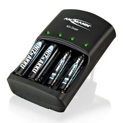 Ansmann Schnell-Ladegerät für NiZn 1,6 Volt Akku mit 4x 2500mWh Mignon AA Ansmann Schnell-Ladegerät für NiZn 1,6 Volt Akku mit 4x 2500mWh Mignon AA