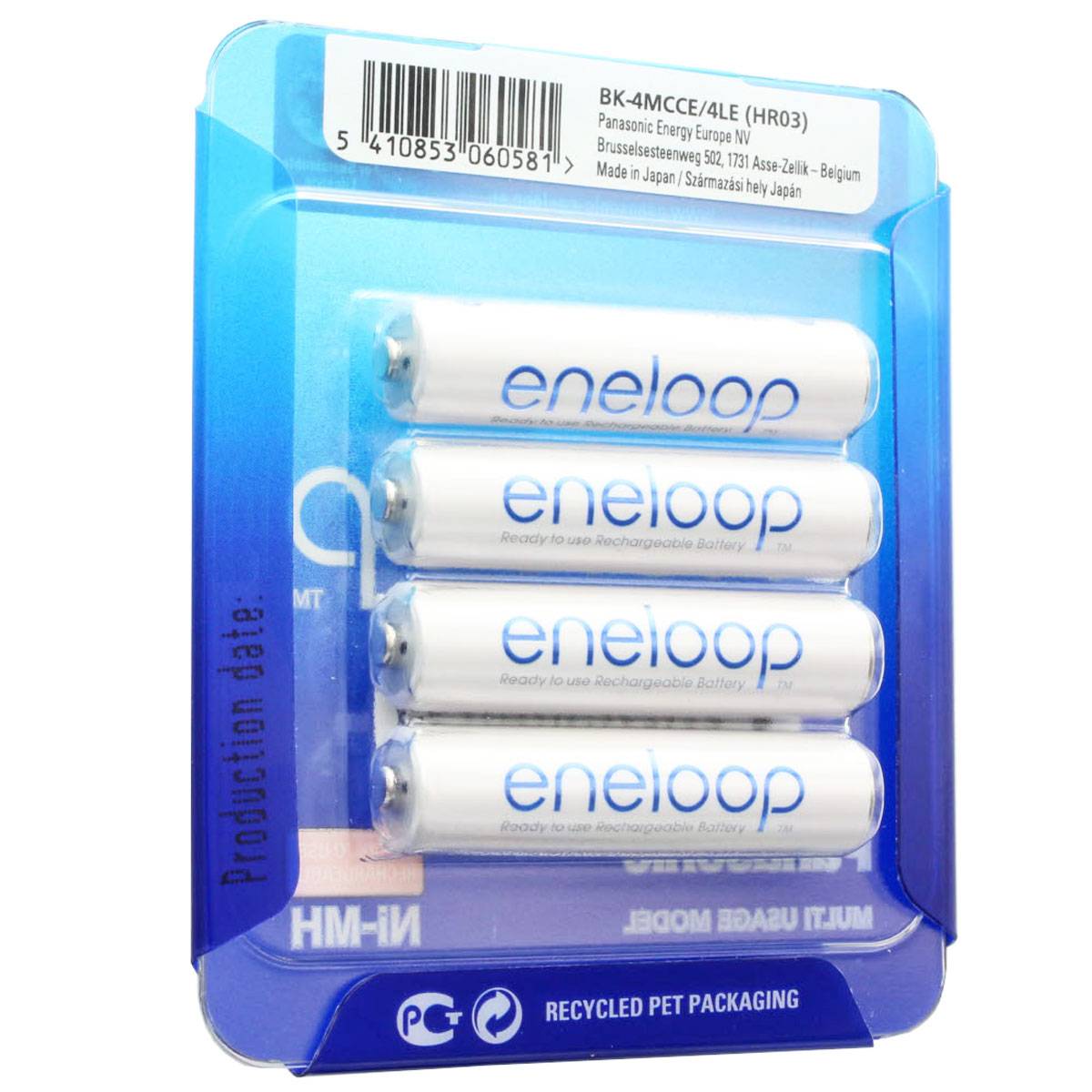 Panasonic eneloop Standard (ehem. Sanyo eneloop Standard) Akku Micro AAA HR-4UTGA 800mAh 4er Pack